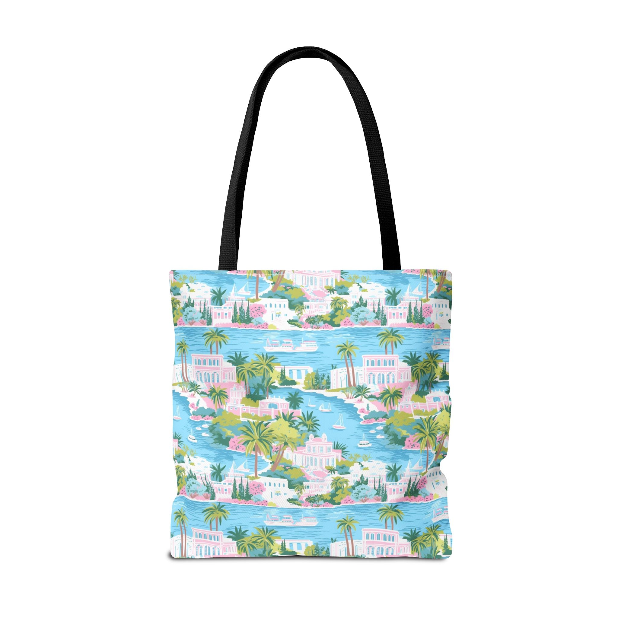 Greek Island - Tropical Paradise Tote Bag, Beach Bag, Eco-Friendly Shopping Bag, Summer Vibes Handbag, Vacation Essentials, Gift for Travelers
