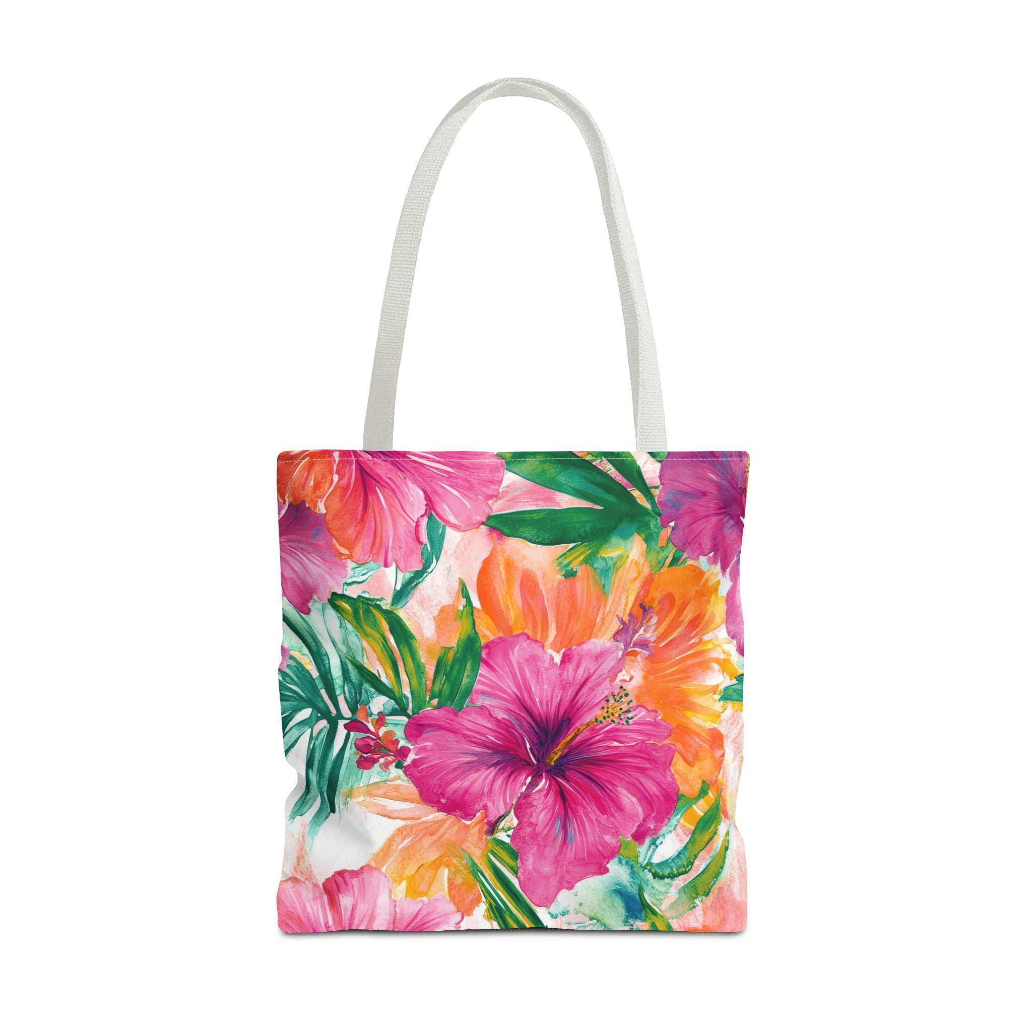 Pink Torpical Floral Tote Bag | Perfect for Beach Days, Shopping, or Gifts | Eco-Friendly, Lightweight, Summer Vibes, Travel Essential
