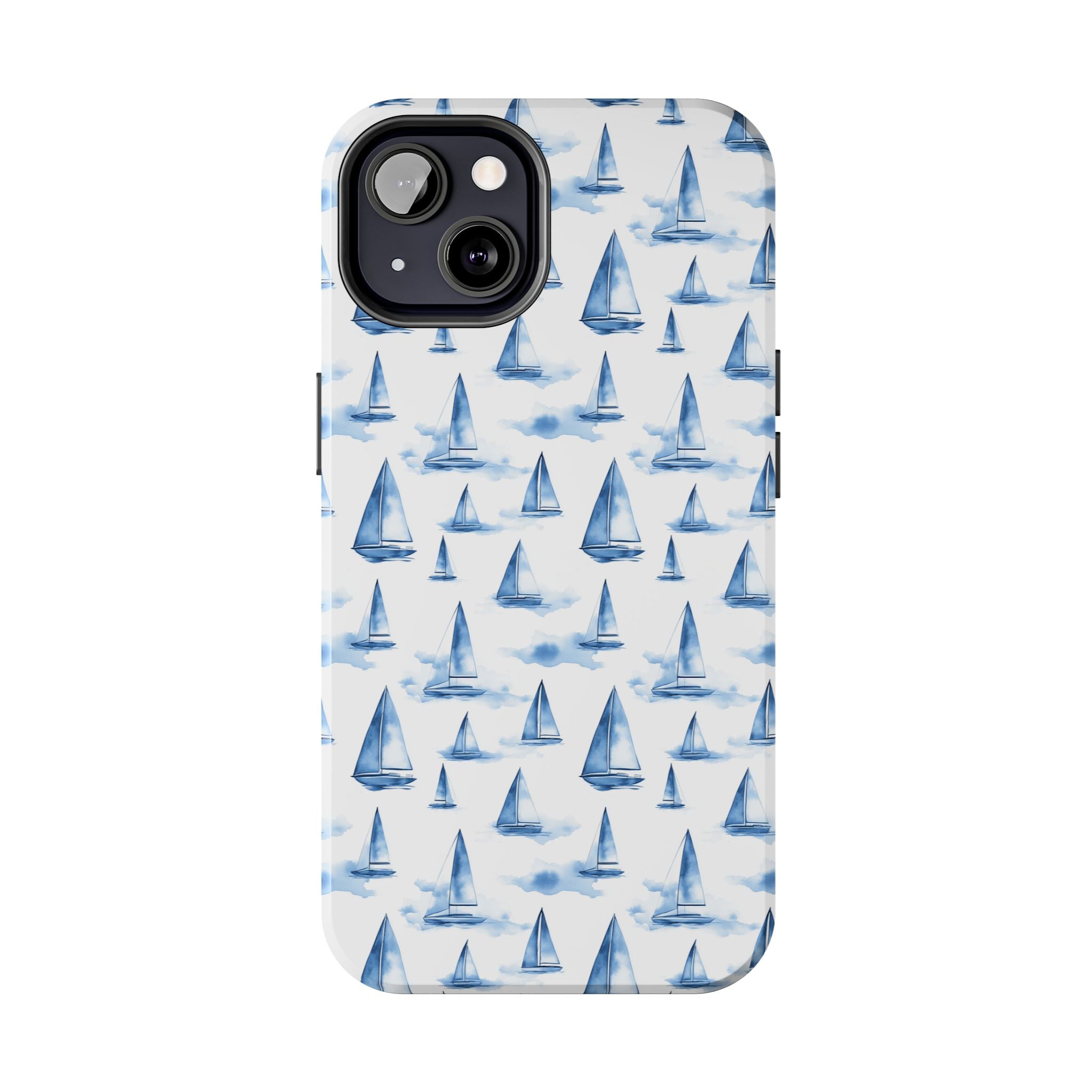 Blue Sailboat Phone Case - Nautical Tough Cover, Summer Gift, Ocean Lover Accessory, Unique Phone Protection, Beach Vibes