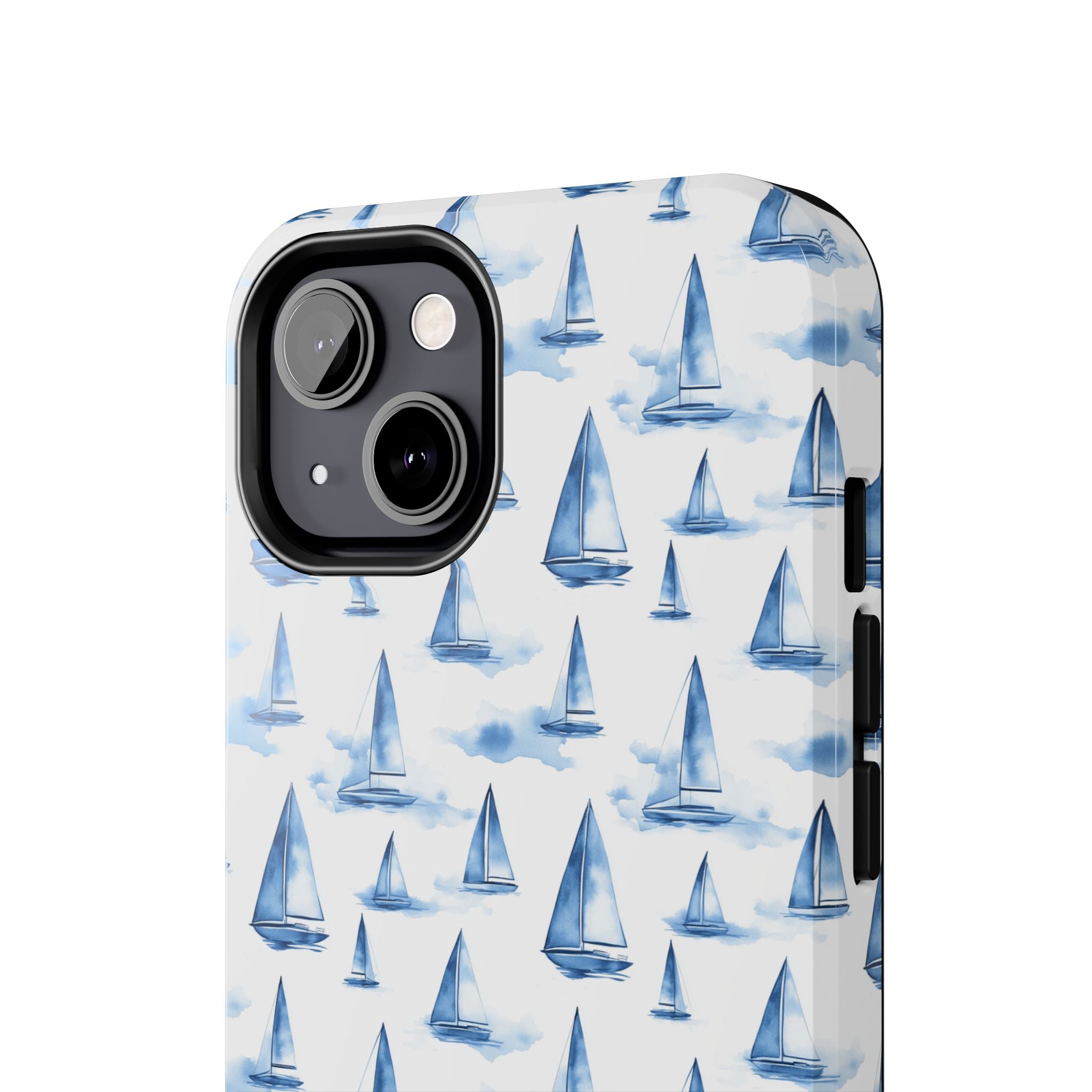 Blue Sailboat Phone Case - Nautical Tough Cover, Summer Gift, Ocean Lover Accessory, Unique Phone Protection, Beach Vibes