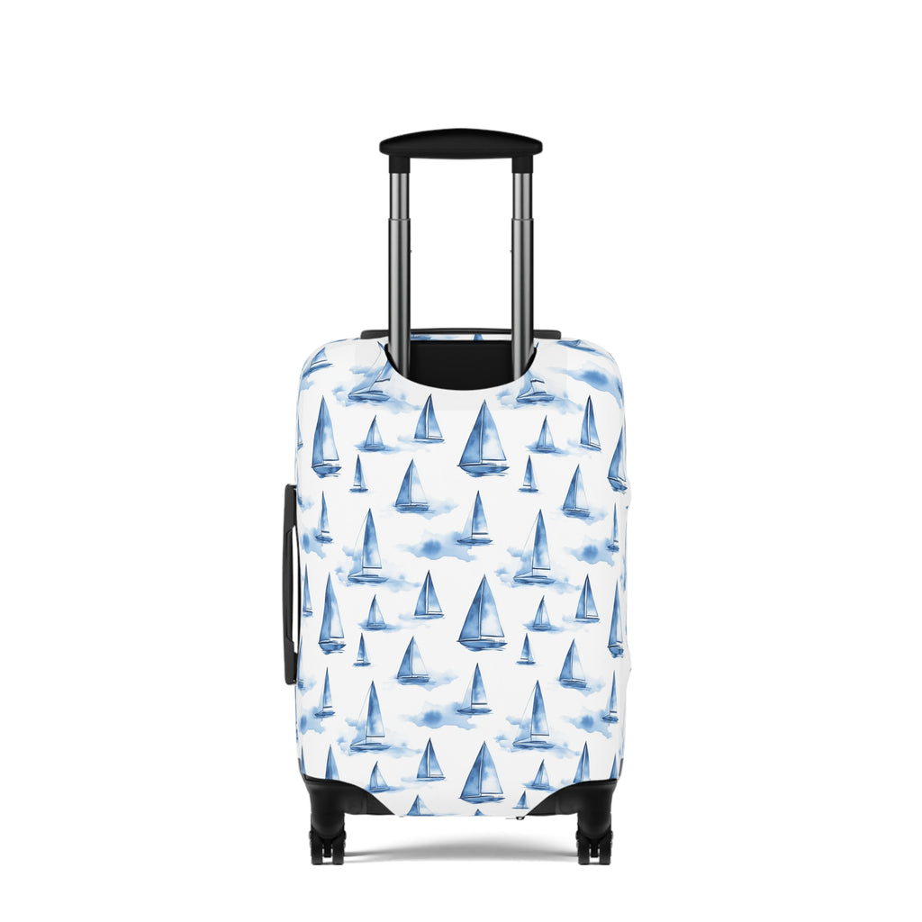 Blue Sailboat - Watercolor Sailboat Luggage Cover - Travel Accessory, Nautical Theme, Vacation Essentials, Personalized Luggage Sleeve, Gift Idea