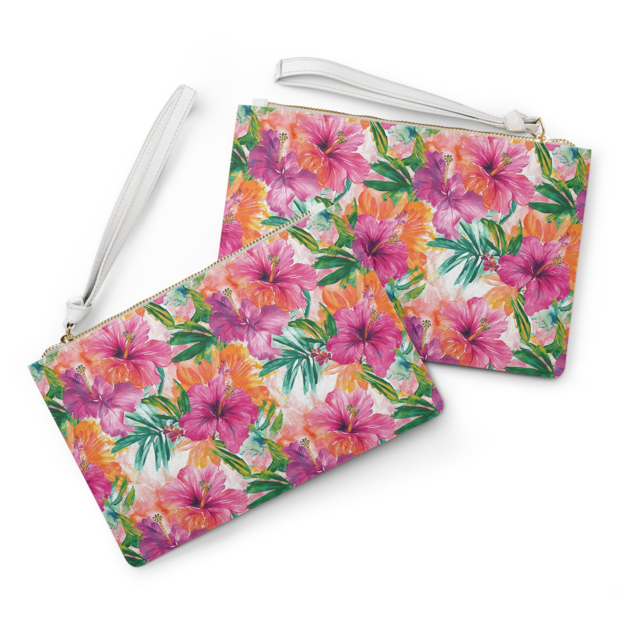 Pink Tropical Floral Clutch Bag, Summer Accessory, Vacation Purse, Gift for Her, Beach Bag, Party Ready