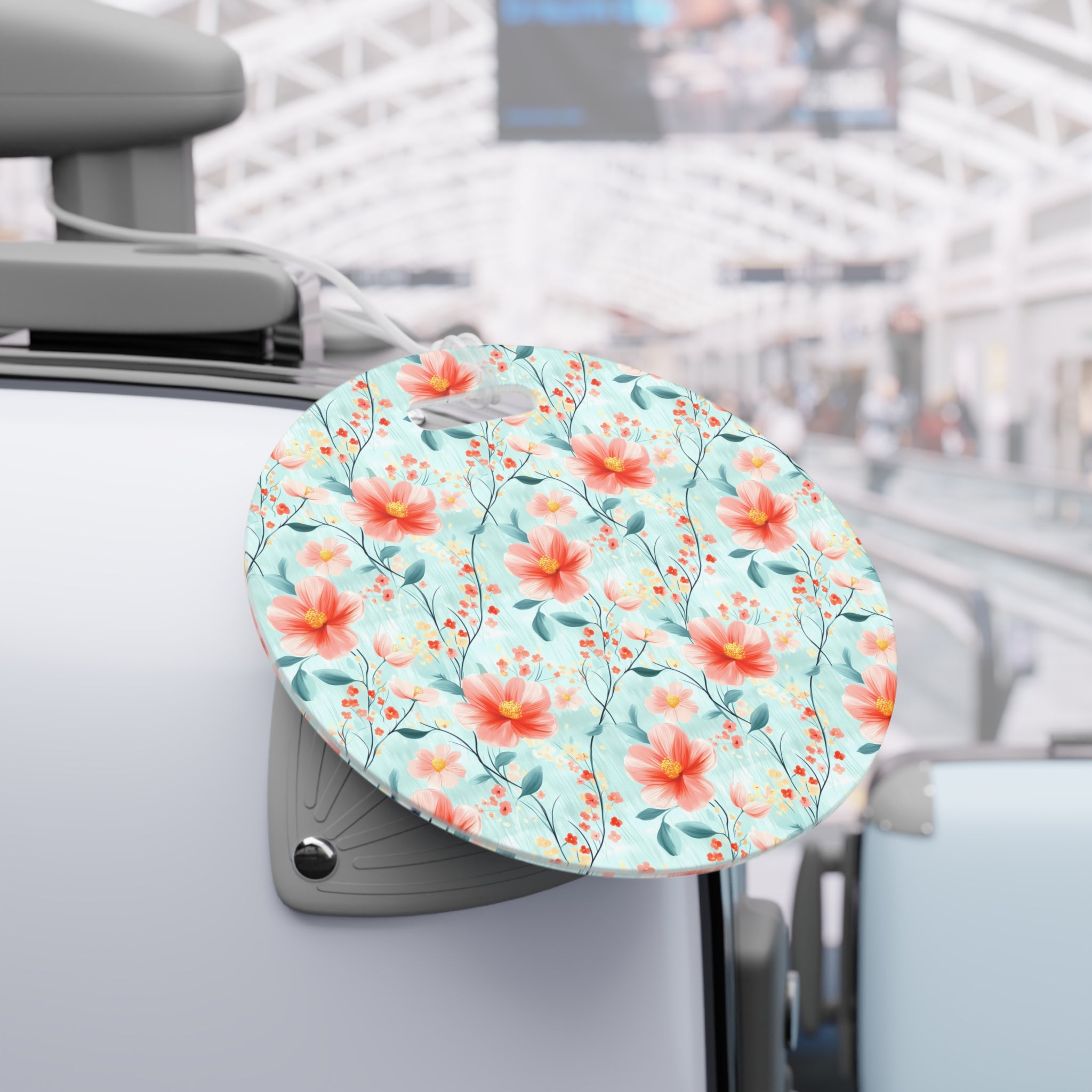 Teal Daisy Luggage Tag, Travel Accessories, Luggage, Vacation must have, Beach Vacation Supplies