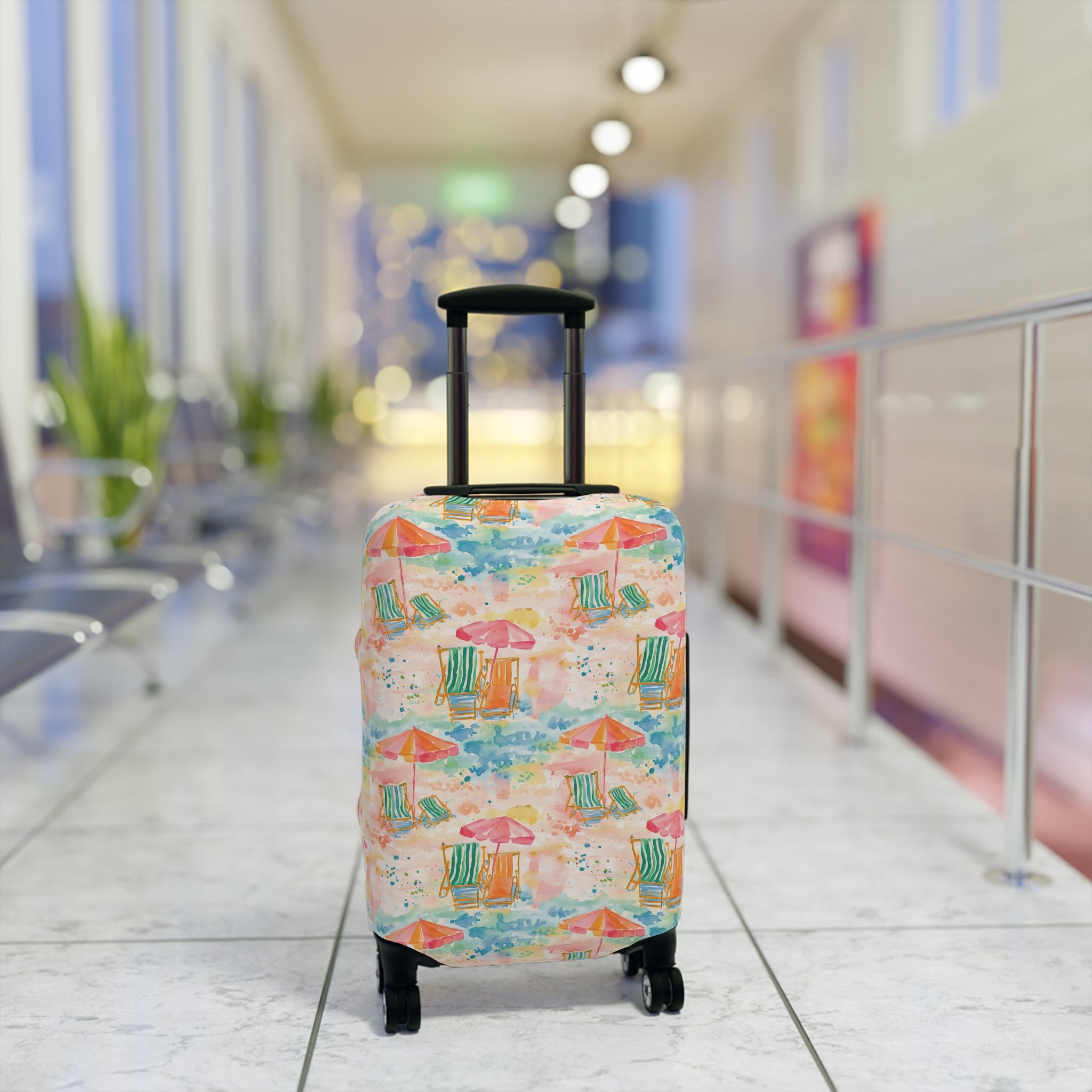 Beach Vibes- Colorful Beach Luggage Cover, Travel Accessory, Stylish Suitcase Protector, Vacation Gear, Summer Travel Essentials, Gift for Travelers