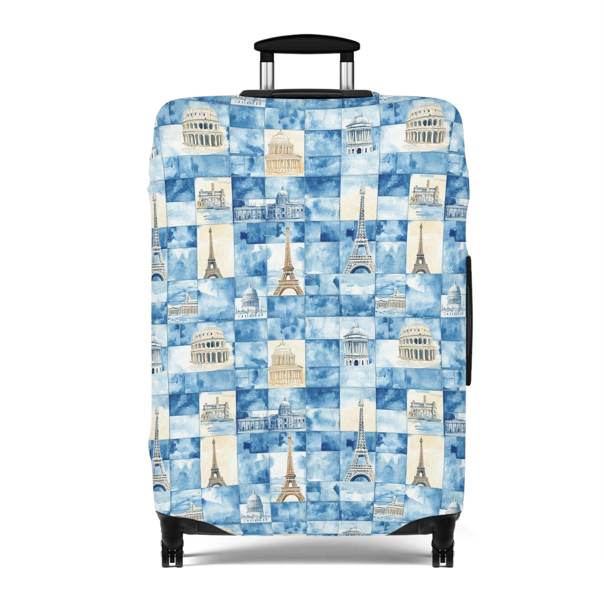 Europe- Travel Vibes Luggage Cover - Vintage Cityscape Design, Travel Accessory, Suitcase Protector, Gift for Travelers, Fun Travel Gear