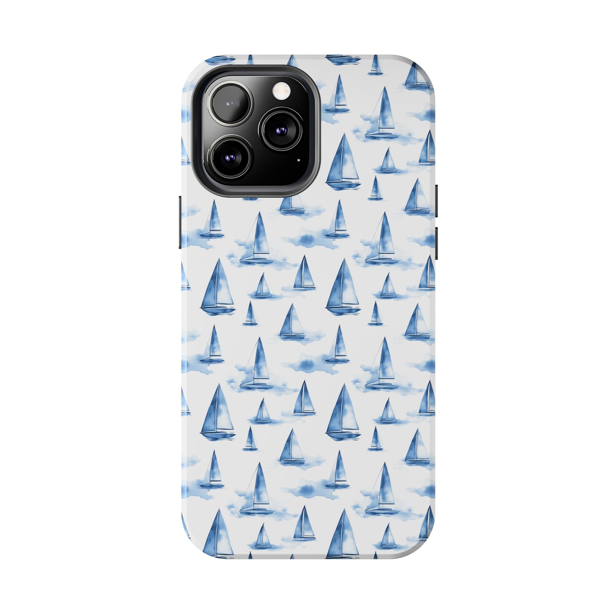 Blue Sailboat Phone Case - Nautical Tough Cover, Summer Gift, Ocean Lover Accessory, Unique Phone Protection, Beach Vibes