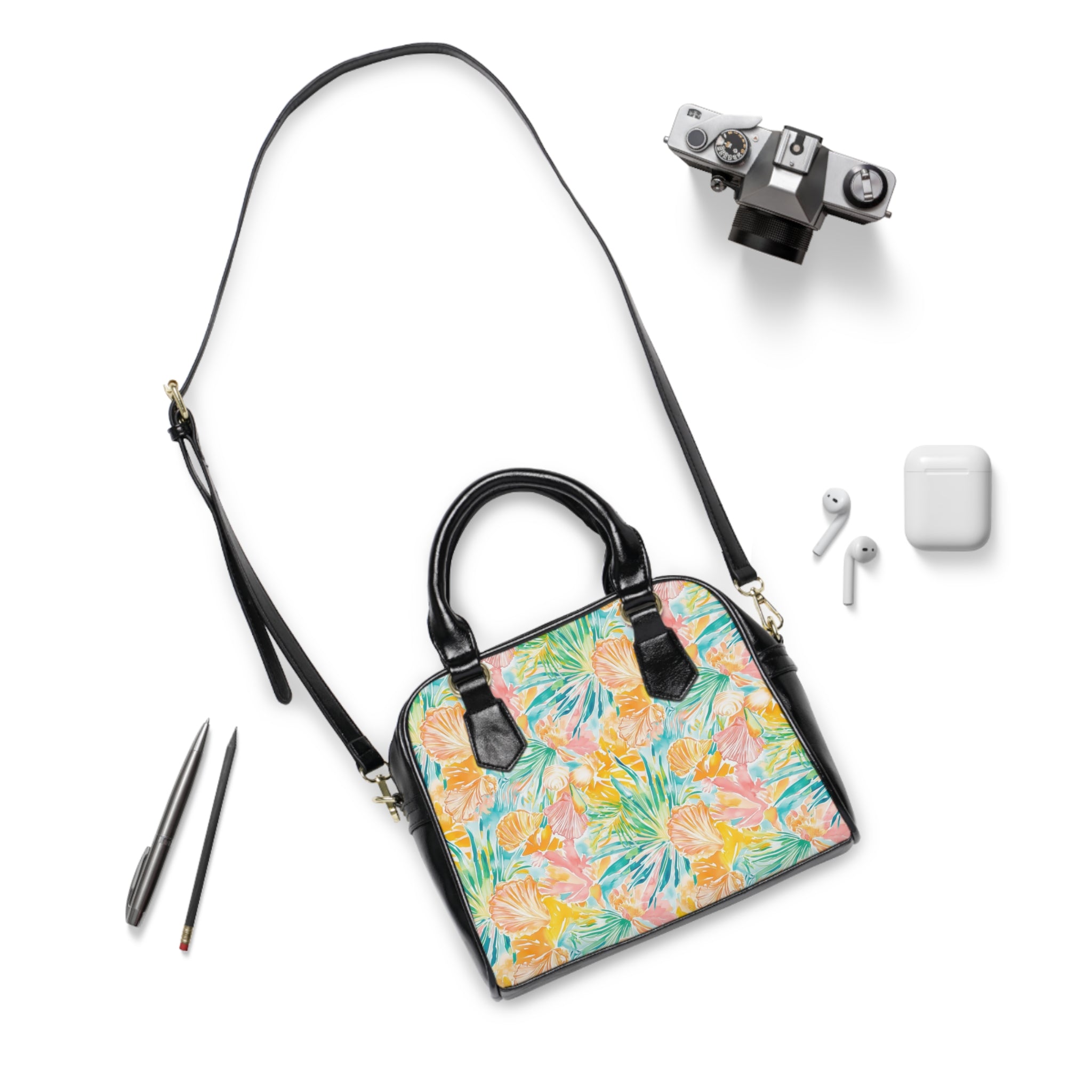 Neon Tropics- Floral Shoulder Handbag, Summer Tote, Beach Accessory, Everyday Purse, Gift for Her, Floral Print Bag