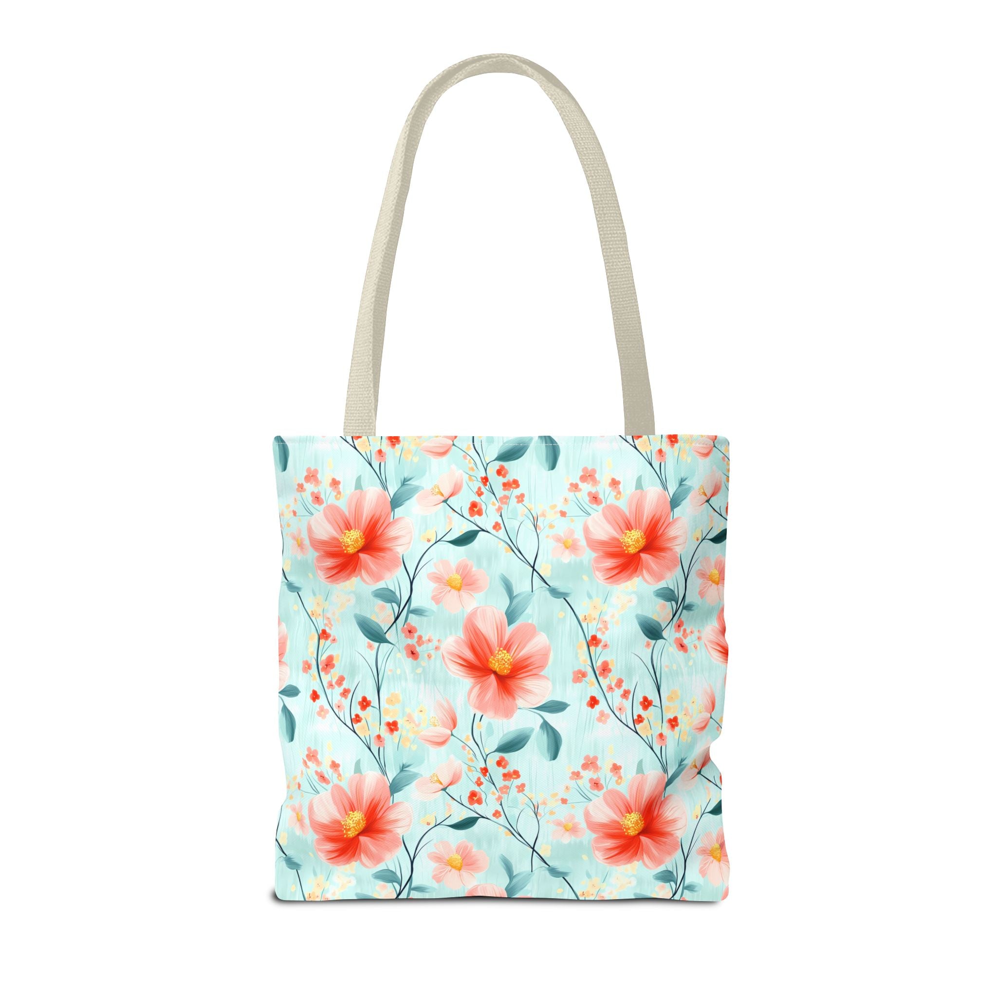 Teal Daisy - Floral Tote Bag, Boho Chic Carryall, Beach Bag, Gifts for Her, Spring Fashion Accessory, Eco-Friendly Shopping Bag