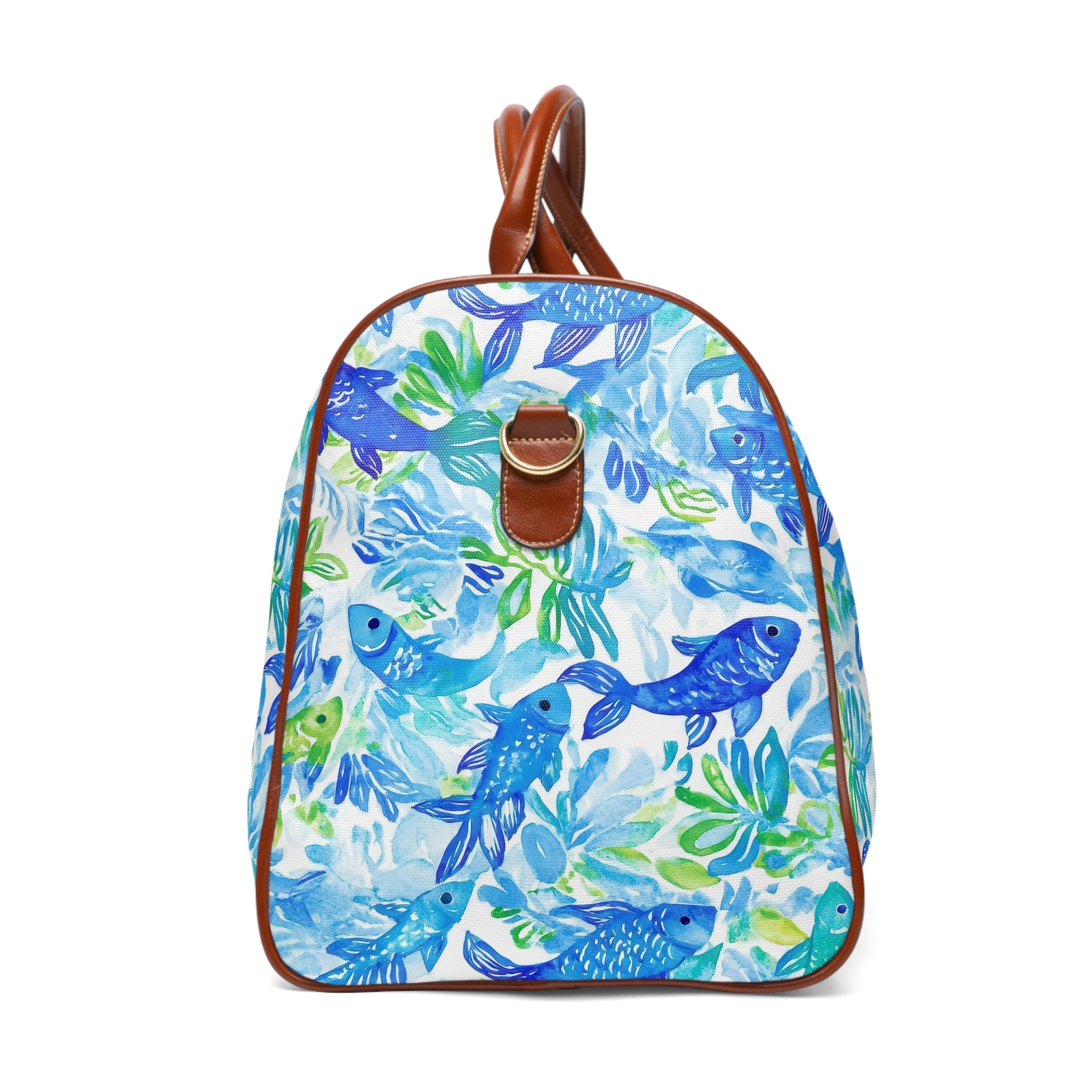 Vibrant Fish- Waterproof Travel Bag with Tropical Fish Design, Ideal for Beach Trips, Gym, Camping, Great Gift for Travelers, Vacation Essentials