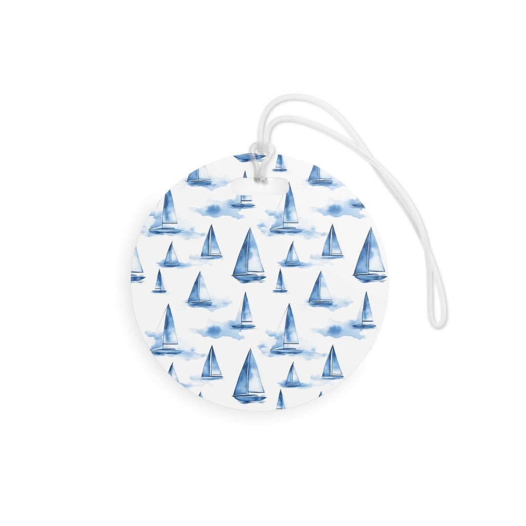 Blue Sailboat Luggage Tag, Travel Accessories, Luggage, Vacation must have, Beach Vacation Supplies
