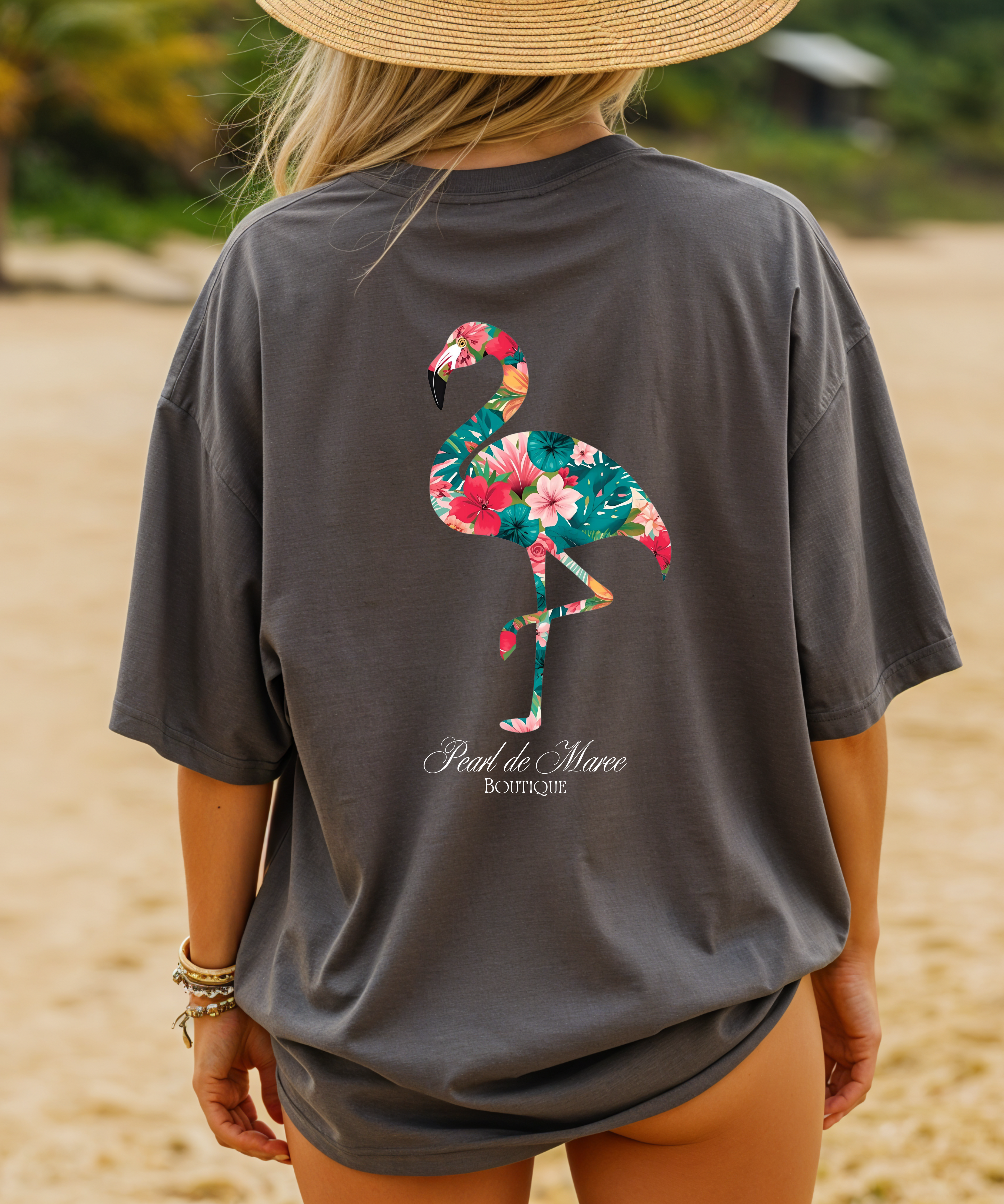 Tropical Flamingo T-Shirt, Summer Shirt, Gift For Women, Beach Shirt, Summer Women Shirt