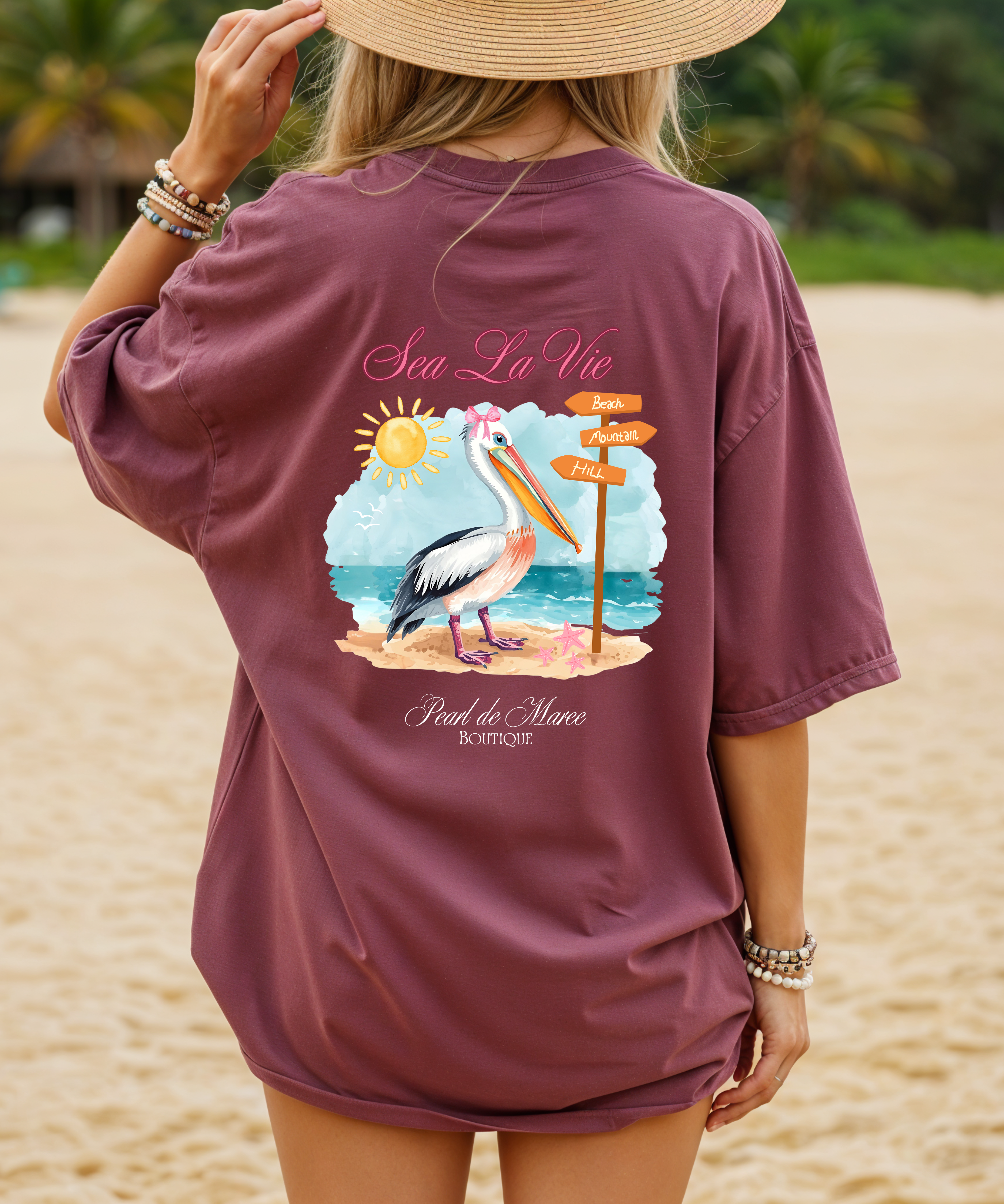 Sea La Vie Pelican T-Shirt, Summer Shirt, Gift For Women, Beach Shirt, Summer Women Shirt
