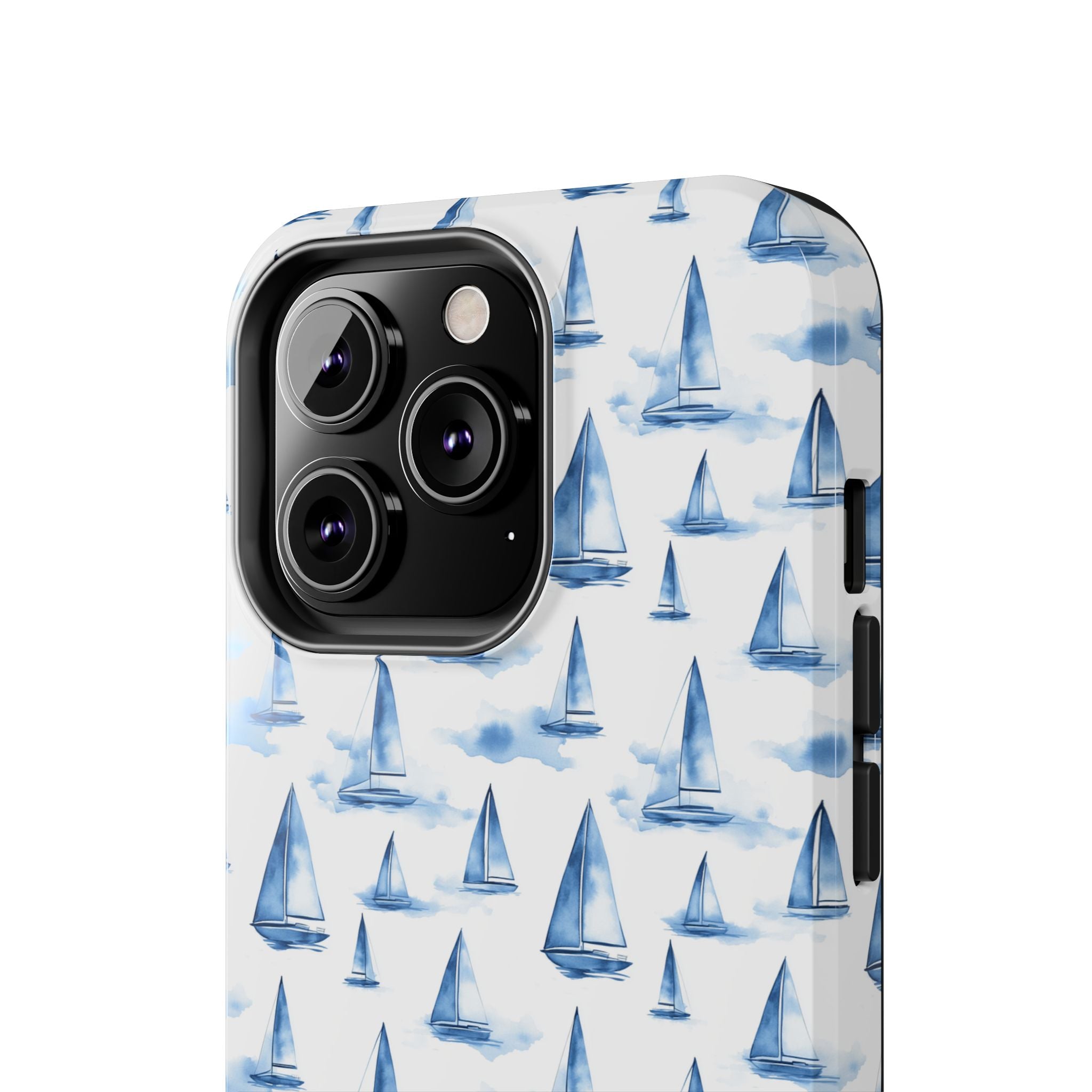 Blue Sailboat Phone Case - Nautical Tough Cover, Summer Gift, Ocean Lover Accessory, Unique Phone Protection, Beach Vibes
