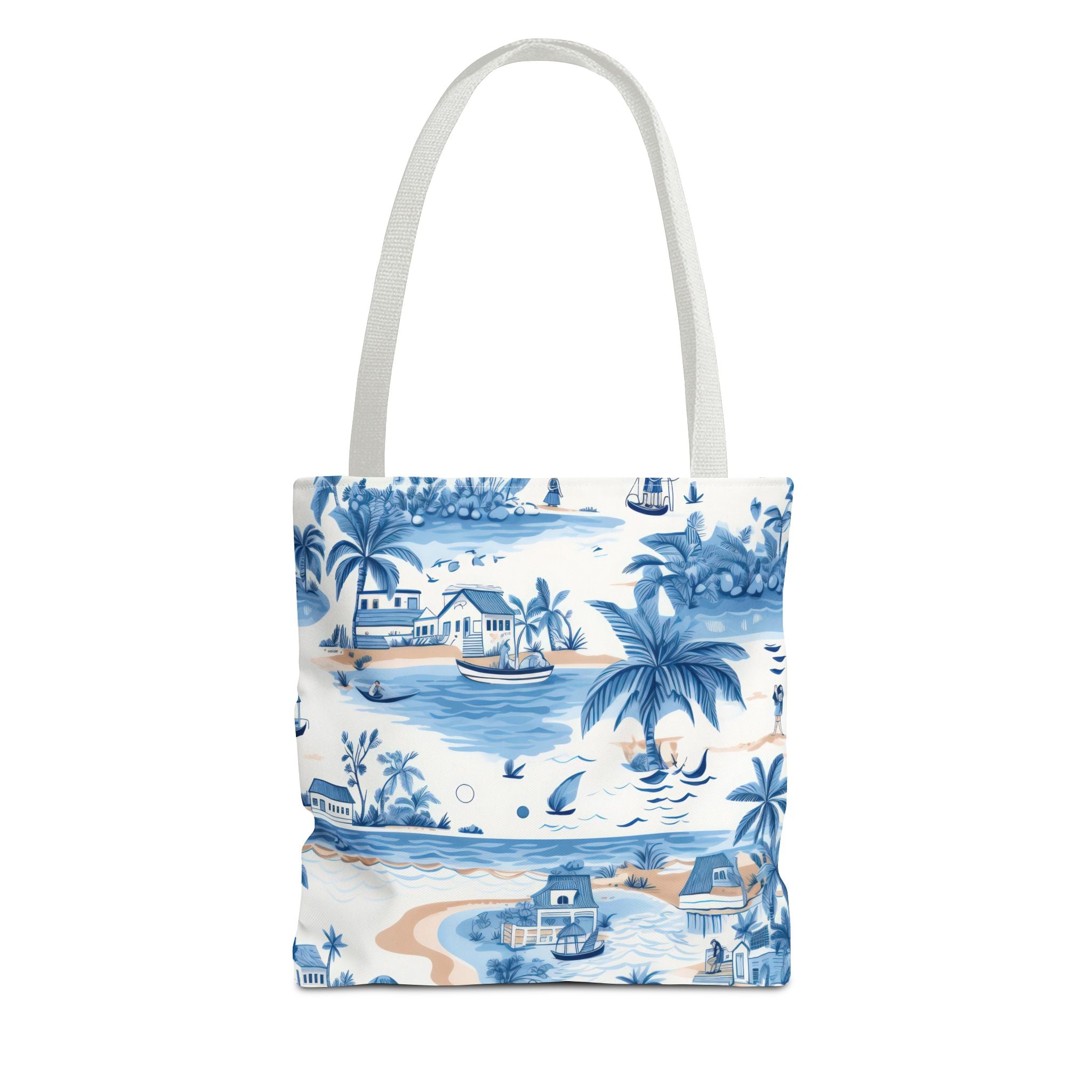 tropical Blue- Coastal Blue Tote Bag - Beach Vibes, Summer Travel, Eco-Friendly Shopping, Vacation Essentials, Gift for Ocean Lovers