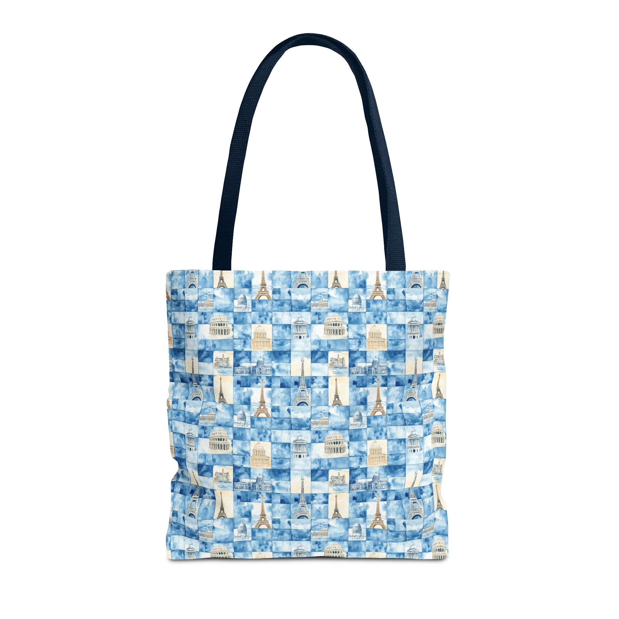Europe- Chic Tote Bag with Blue Pattern, Stylish Shopping Tote, Beach Bag, Eco-Friendly Tote, Perfect Gift for Her