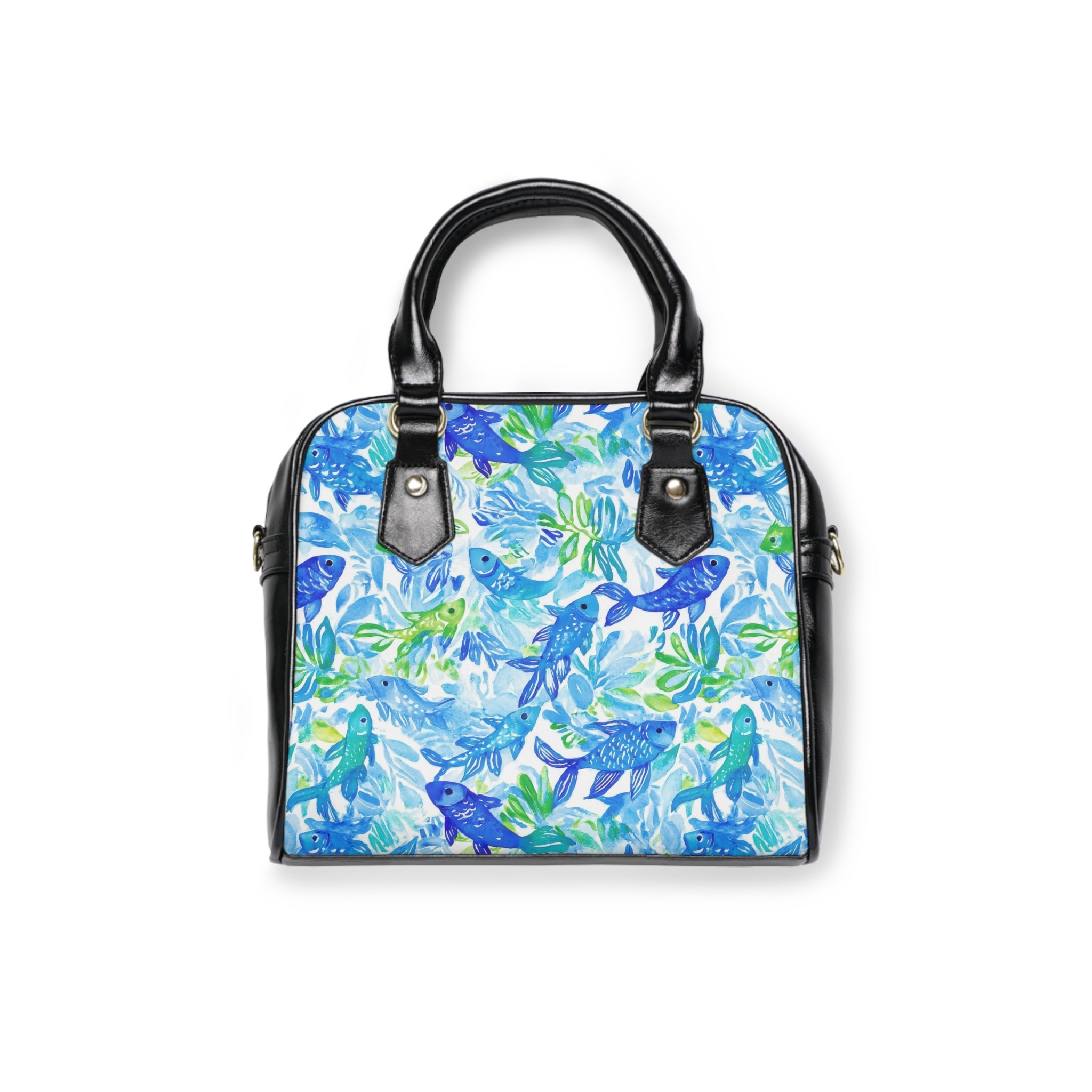 Vibrant Fish- Aquatic Print Shoulder Handbag - Trendy Tote with Fish Design, Stylish Purse for Beach Days, Summer Events, Gifts for Her