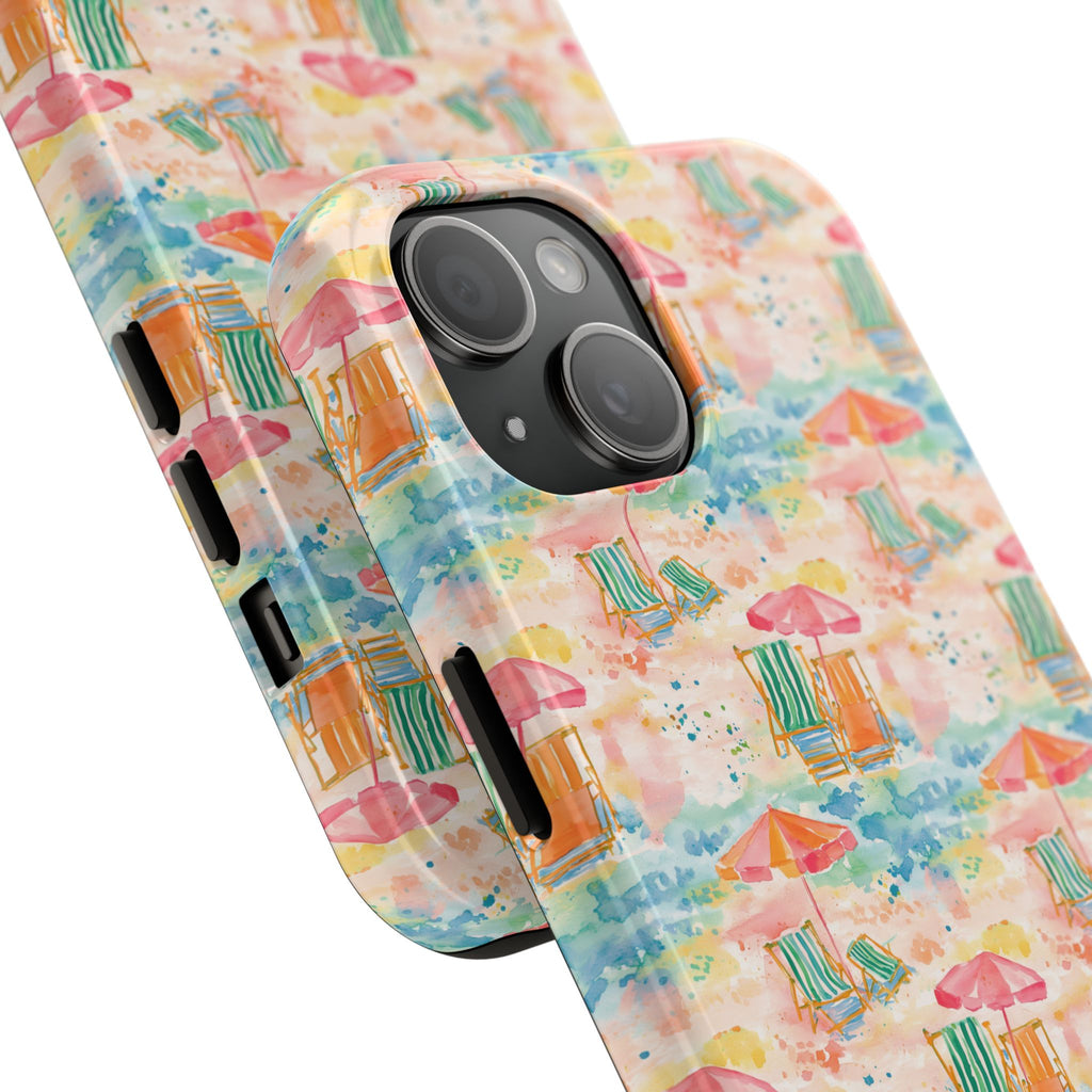 Beach Vibes - Colorful Beach Scene Tough Phone Cases | Summer Vibes, Beach Lover Gift, Durable Case, Phone Accessories, Fun Design