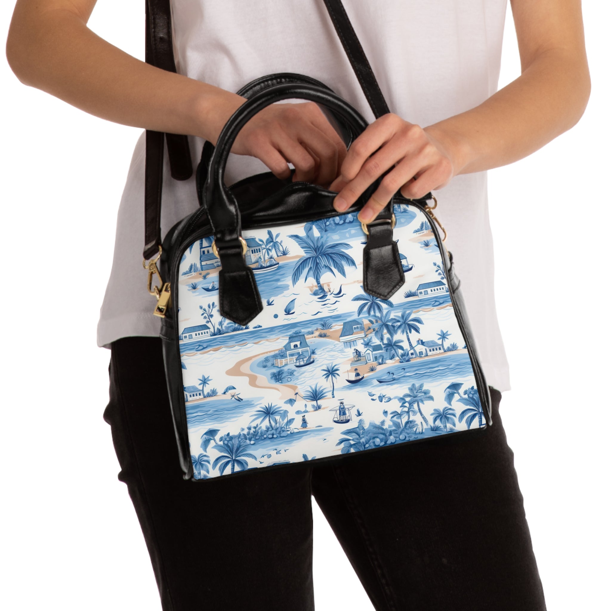 Tropical Blue - Paradise Shoulder Handbag - Chic Summer Accessory, Ideal Gift for Her, Beach Tote, Holiday Bag, Everyday Style
