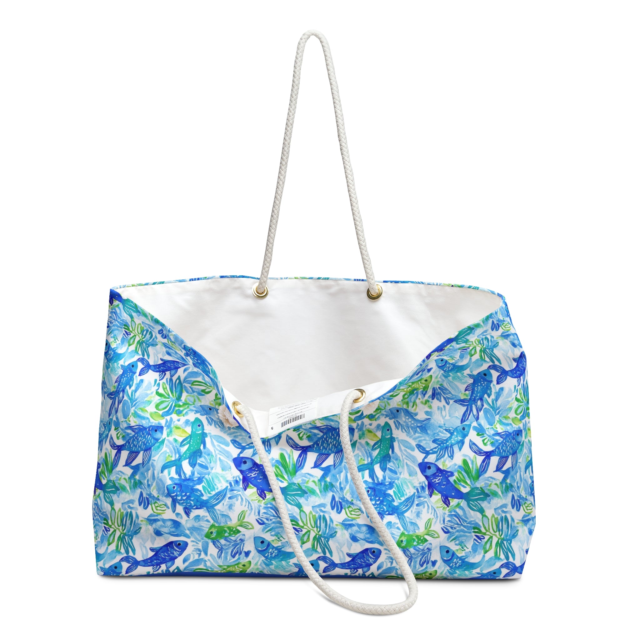 Vibrant Fish Weekender Tote Bag, Beach Bag, Beach Tote, Large tote bag, Vacation Bag, Bridesmaid Gift