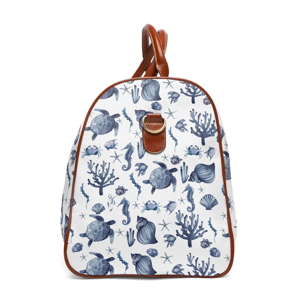 Deep Blue Sea- Waterproof Travel Bag | Beach Weekend Getaway, Travel Accessories, Summer Fun, Gifts for Travelers, Nautical Design