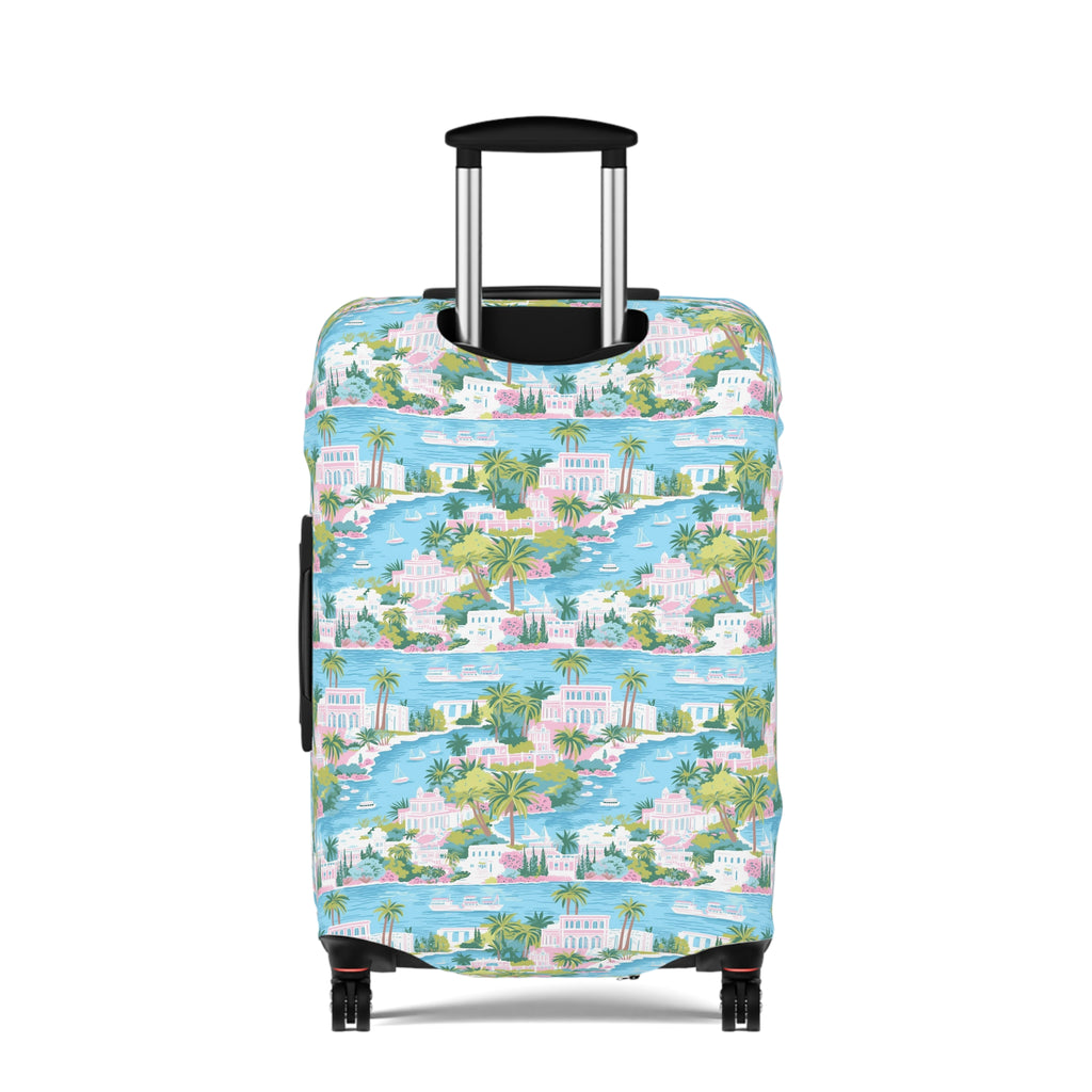 Greek Island - Tropical Luggage Cover - Travel Style, Vacation Accessory, Unique Gift, Summer Travel, Beach Getaway