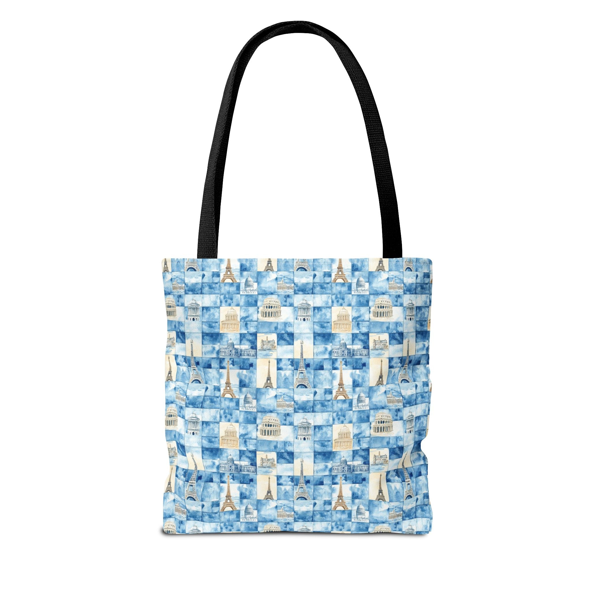 Europe- Chic Tote Bag with Blue Pattern, Stylish Shopping Tote, Beach Bag, Eco-Friendly Tote, Perfect Gift for Her