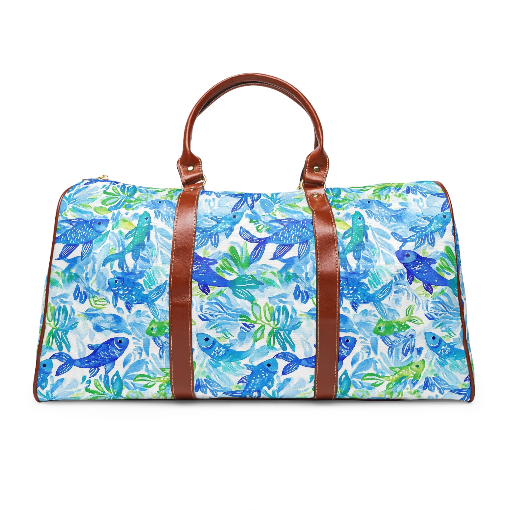 Vibrant Fish- Waterproof Travel Bag with Tropical Fish Design, Ideal for Beach Trips, Gym, Camping, Great Gift for Travelers, Vacation Essentials