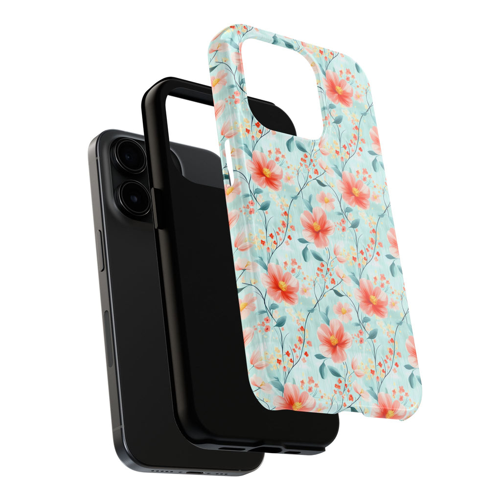 Teal Daisy- Floral Tough Phone Cases, Durable Phone Cover, Stylish Cell Phone Case, Protective Case for Women, Gift for Flower Lovers