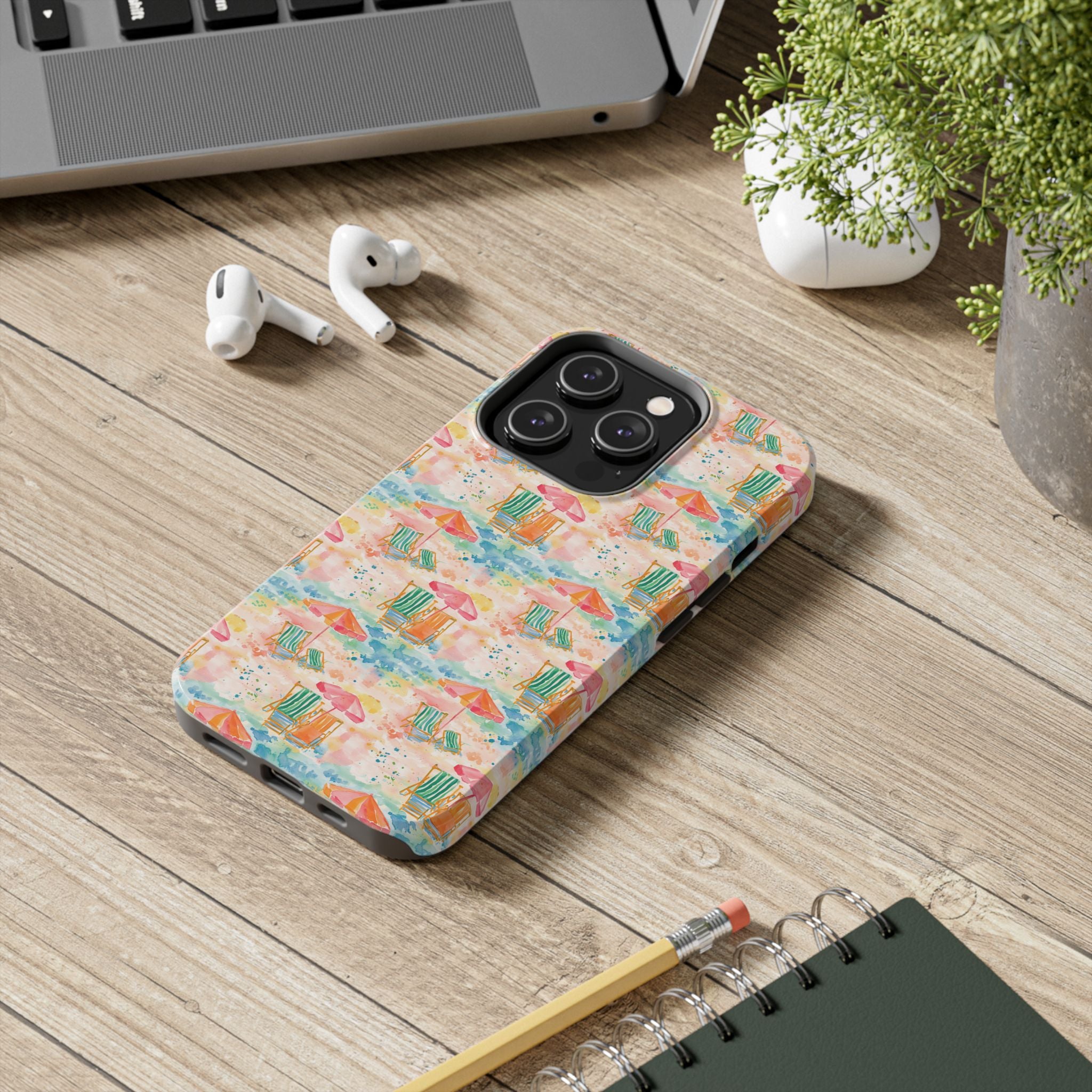 Beach Vibes - Colorful Beach Scene Tough Phone Cases | Summer Vibes, Beach Lover Gift, Durable Case, Phone Accessories, Fun Design