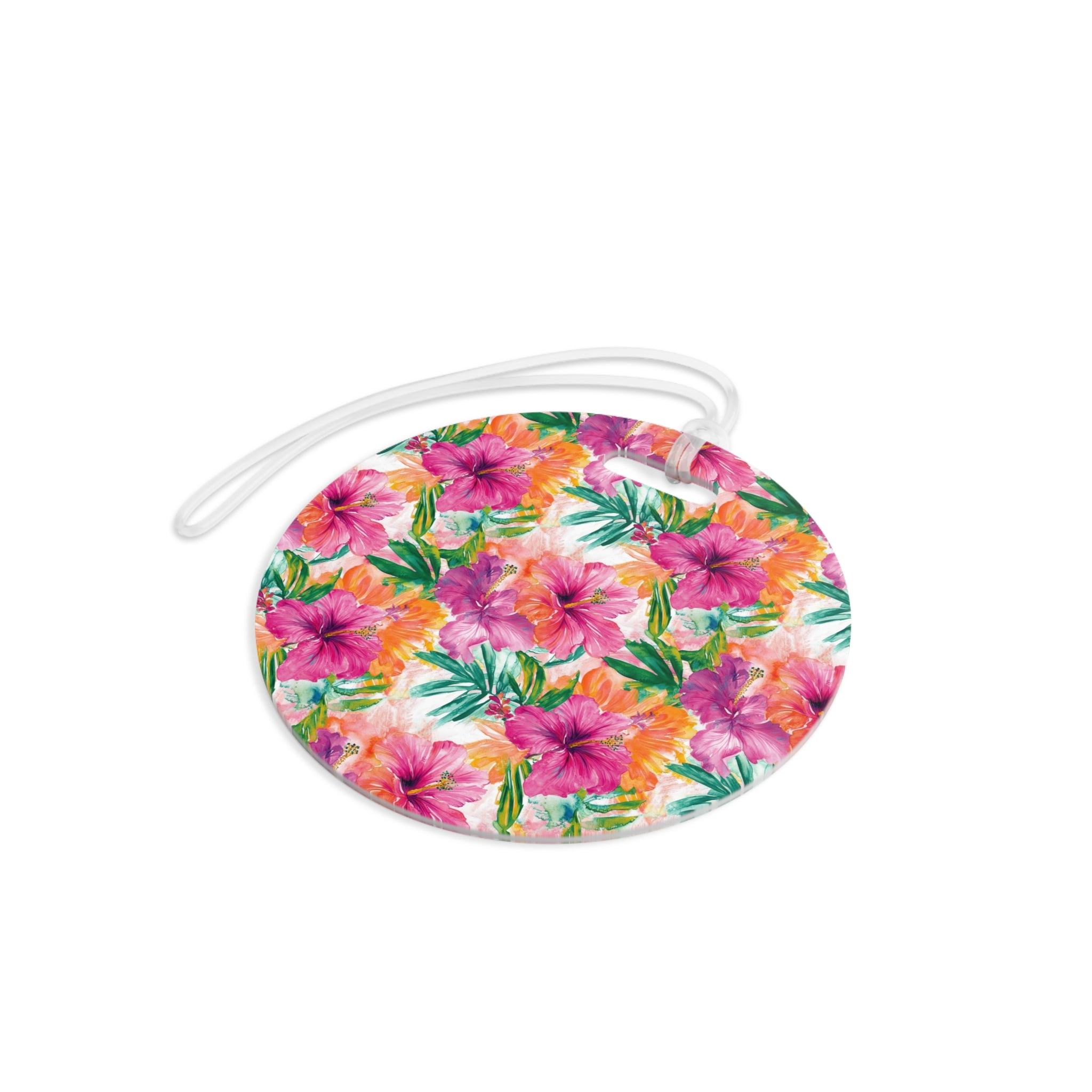 Pink Tropical Floral Luggage Tag, Travel Accessories, Luggage, Vacation must have, Beach Vacation Supplies