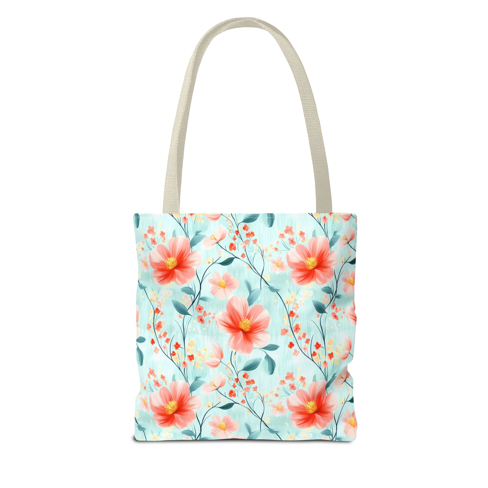 Teal Daisy - Floral Tote Bag, Boho Chic Carryall, Beach Bag, Gifts for Her, Spring Fashion Accessory, Eco-Friendly Shopping Bag