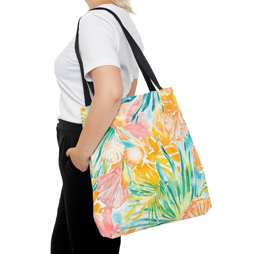 Neon Tropics Floral Tote Bag - Beach Bag, Shopping Tote, Eco-Friendly Gift, Summer Accessories, Unique Handbag