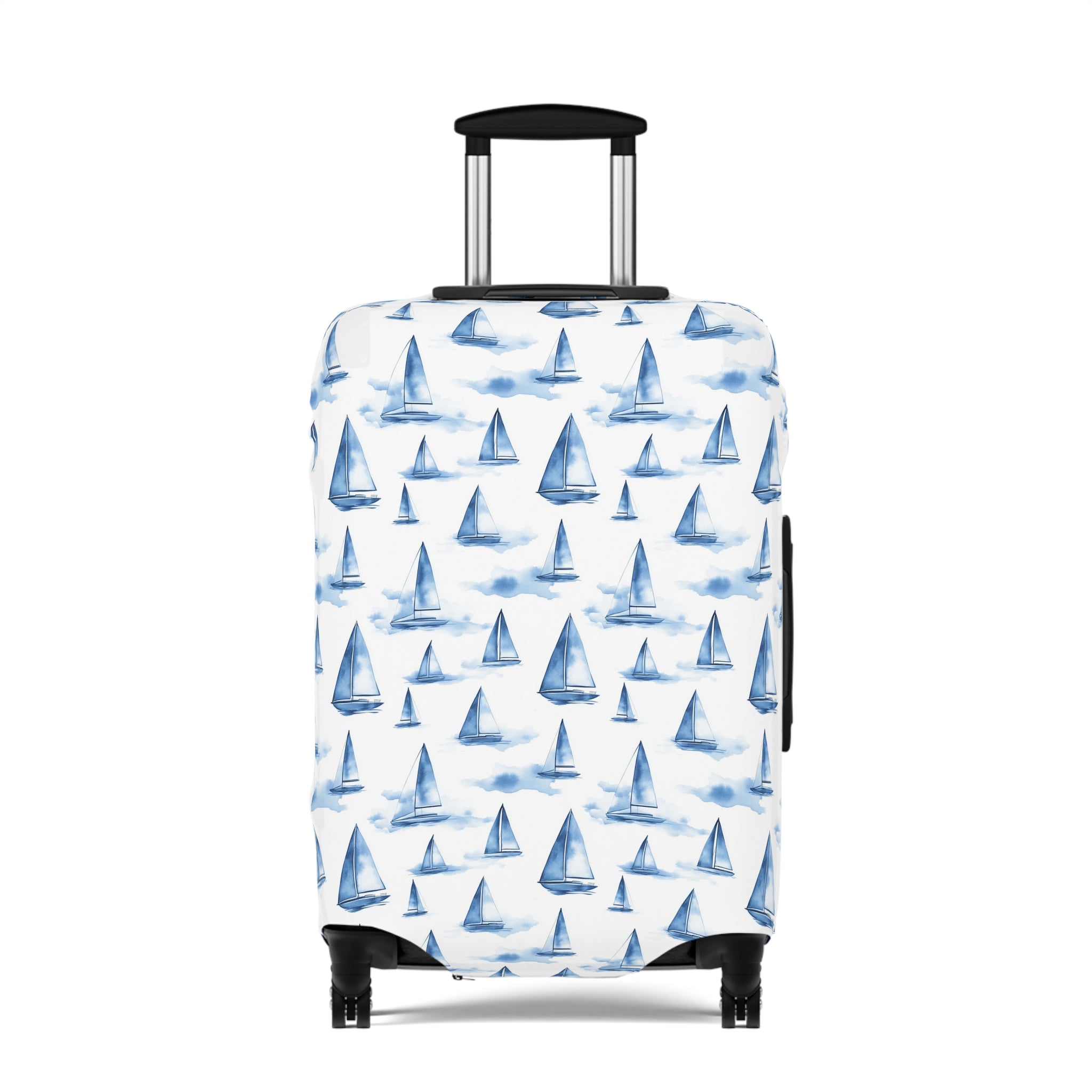 Blue Sailboat - Watercolor Sailboat Luggage Cover - Travel Accessory, Nautical Theme, Vacation Essentials, Personalized Luggage Sleeve, Gift Idea