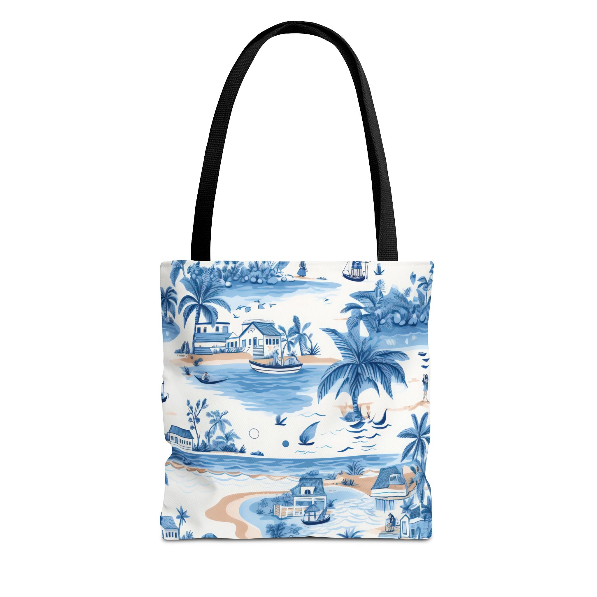 tropical Blue- Coastal Blue Tote Bag - Beach Vibes, Summer Travel, Eco-Friendly Shopping, Vacation Essentials, Gift for Ocean Lovers