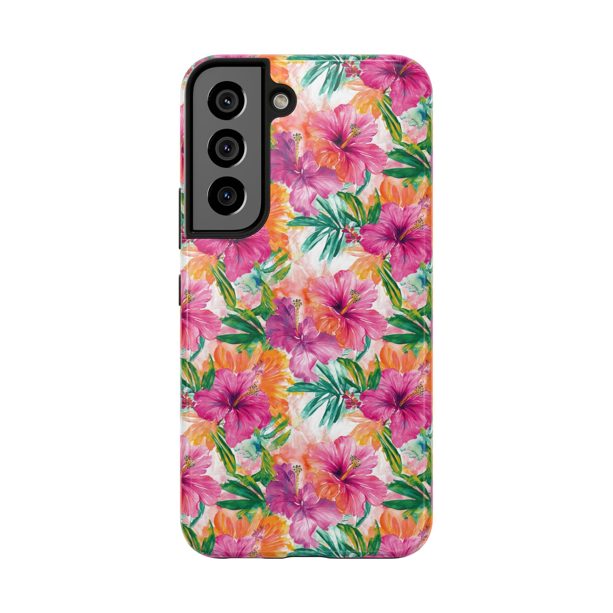 Pink Tropical Floral Phone Case, Tough Waterproof Cover, Summer Vibe Gift, Durable Tech Accessory, Floral Pattern for iPhone, Chic, Stylish