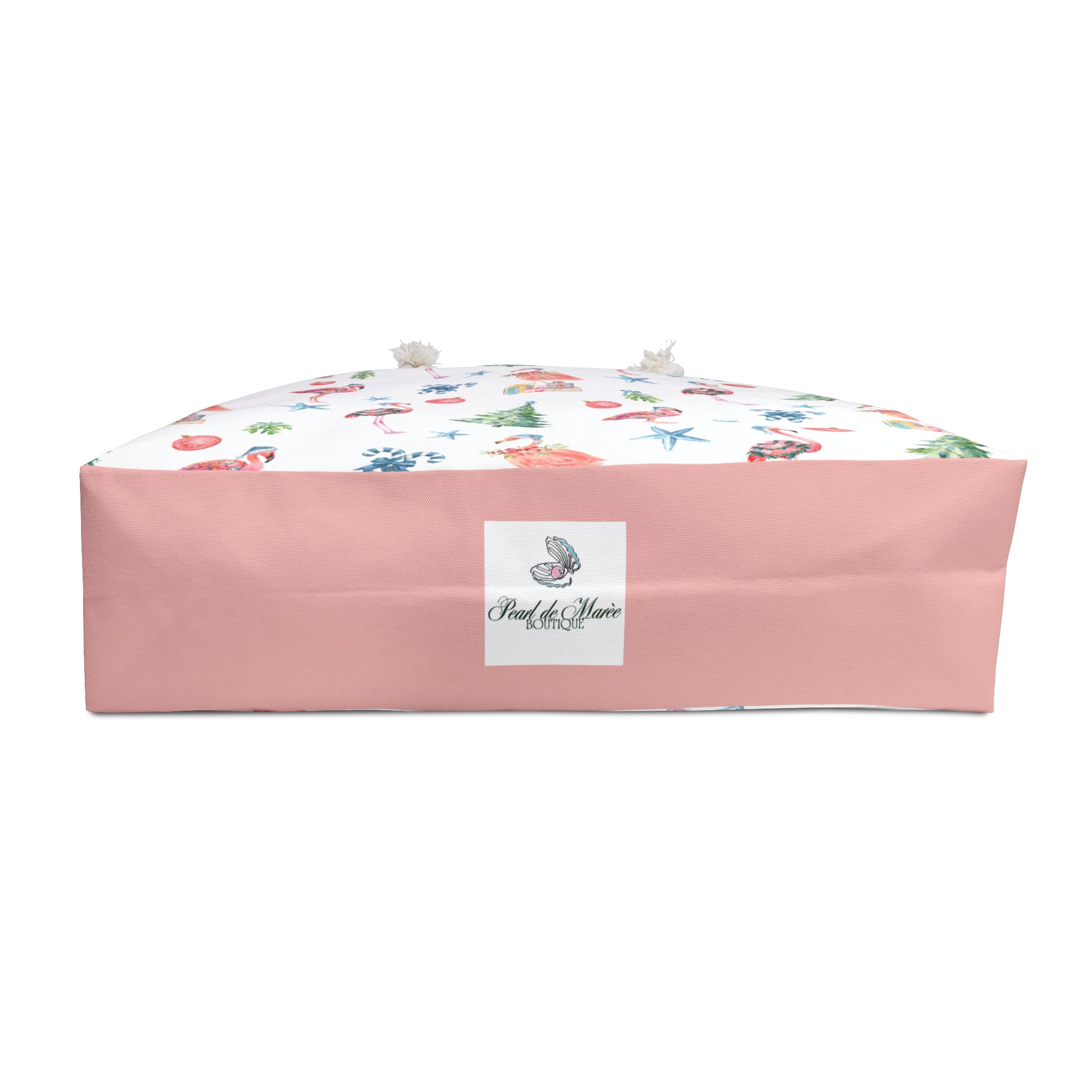 Christmas Flamingo Weekender Bag, Travel Tote, Beach Bag, Holiday Gift, Weekend Getaway
