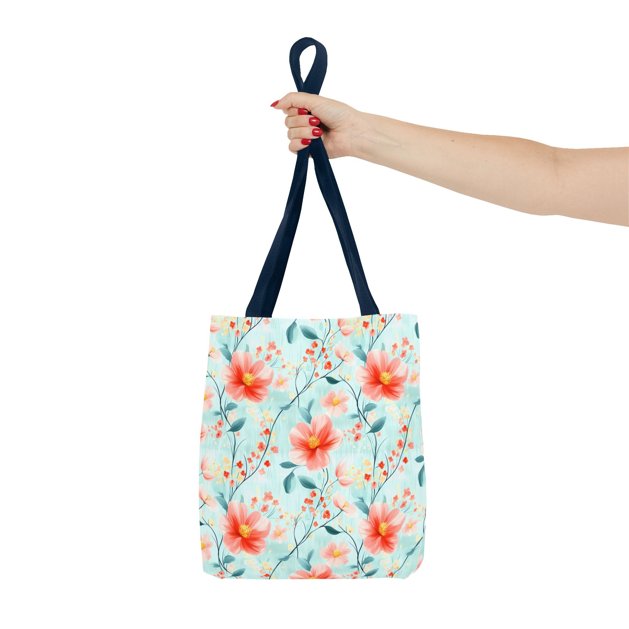 Teal Daisy - Floral Tote Bag, Boho Chic Carryall, Beach Bag, Gifts for Her, Spring Fashion Accessory, Eco-Friendly Shopping Bag