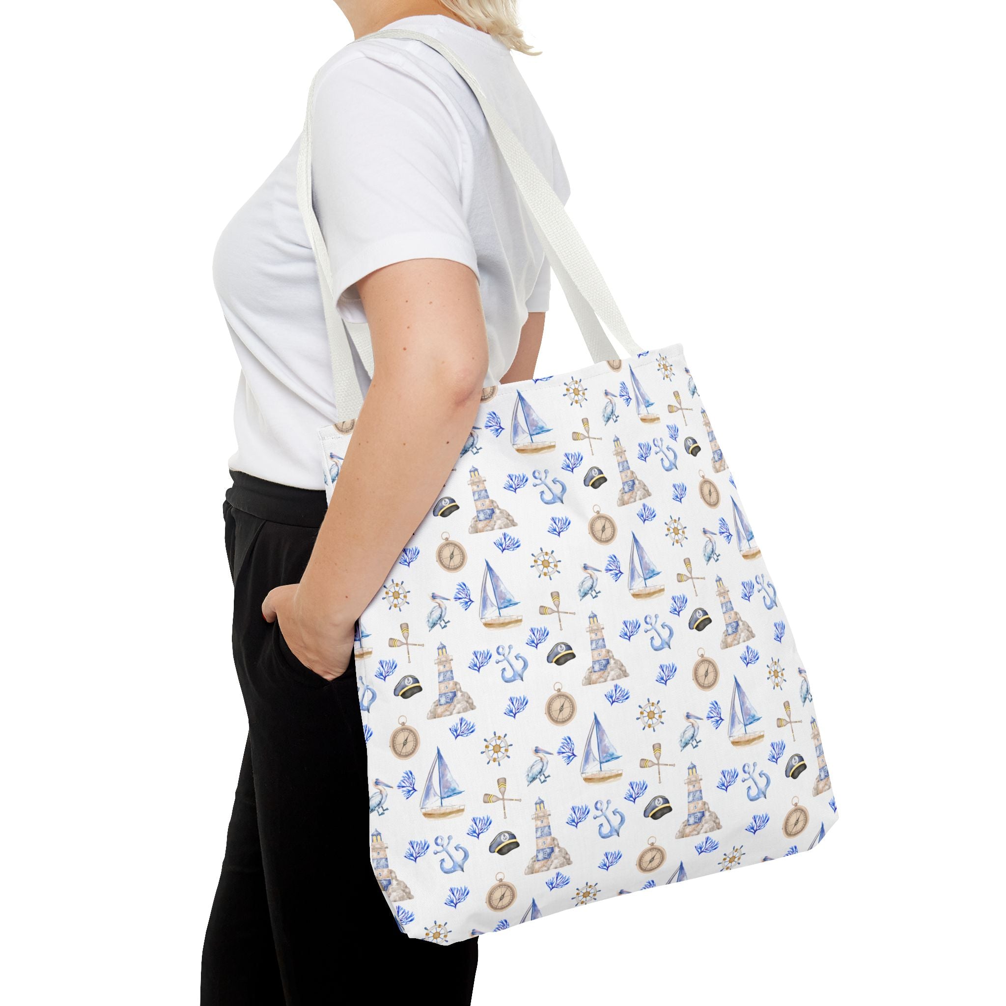 Sail Away - Nautical Themed Tote Bag, Beach Bag, Sailor Tote, Summer Essentials, Gift for Sea Lovers, Travel Bag