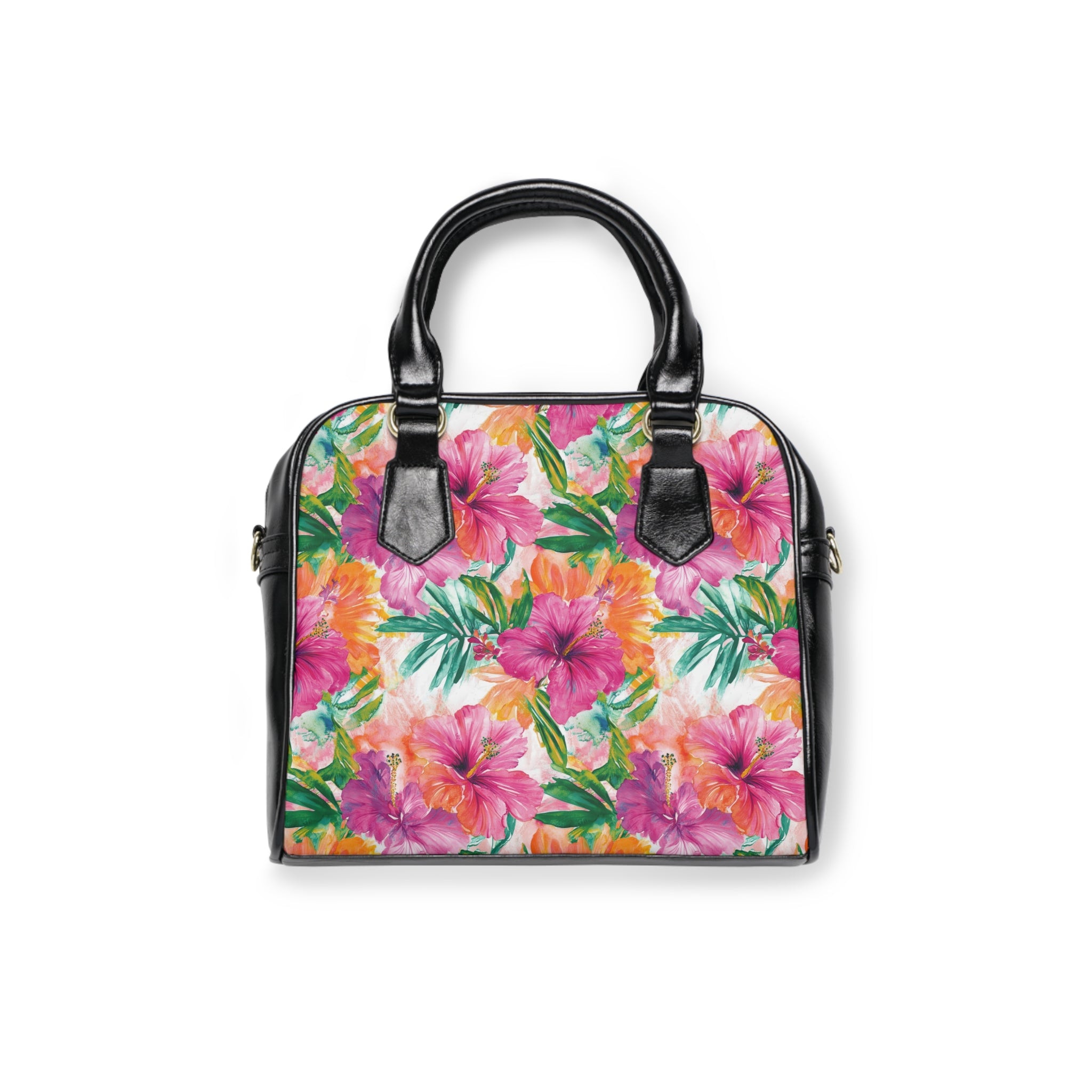 Pink Tropical Floral- Shoulder Handbag | Chic Everyday Tote, Gift for Her, Beach Bag, Summer Style, Floral Print Purse