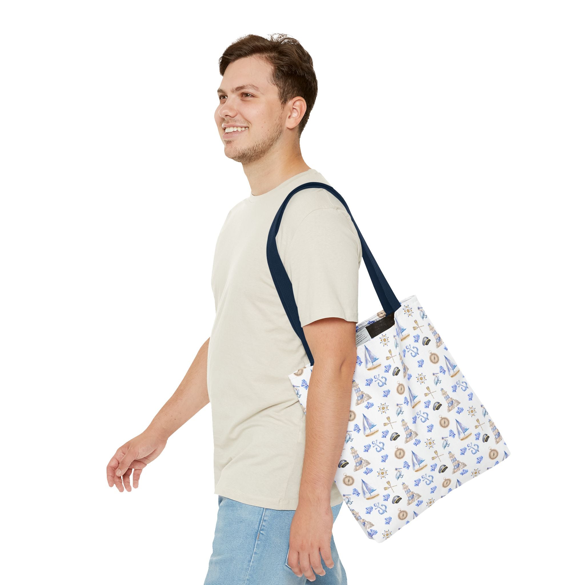 Sail Away - Nautical Themed Tote Bag, Beach Bag, Sailor Tote, Summer Essentials, Gift for Sea Lovers, Travel Bag