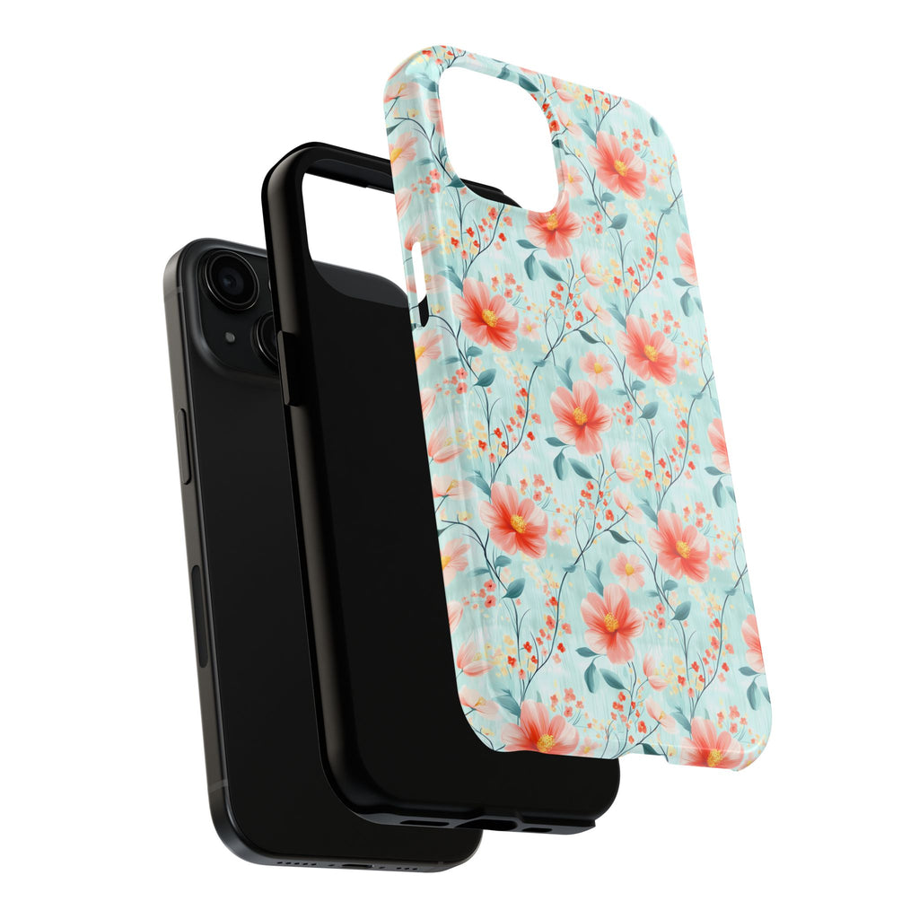 Teal Daisy- Floral Tough Phone Cases, Durable Phone Cover, Stylish Cell Phone Case, Protective Case for Women, Gift for Flower Lovers