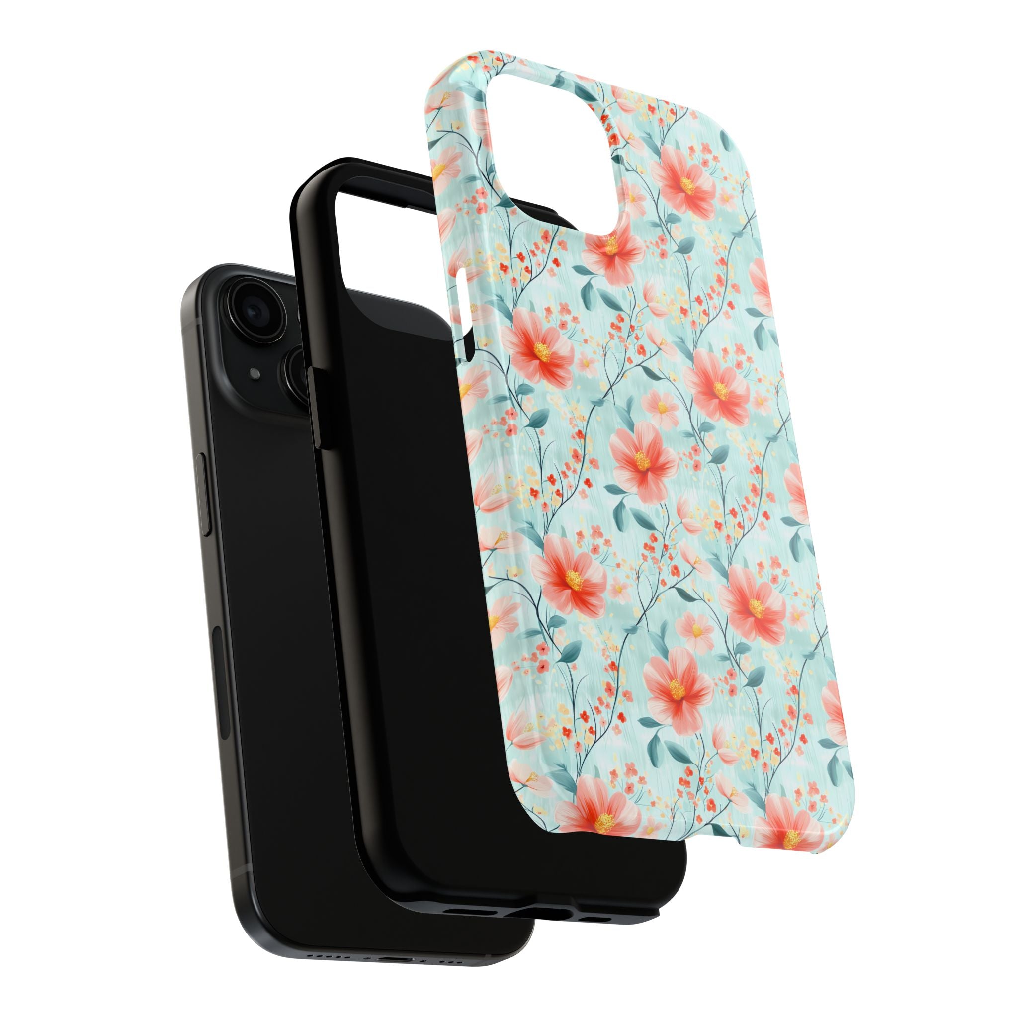 Teal Daisy- Floral Tough Phone Cases, Durable Phone Cover, Stylish Cell Phone Case, Protective Case for Women, Gift for Flower Lovers