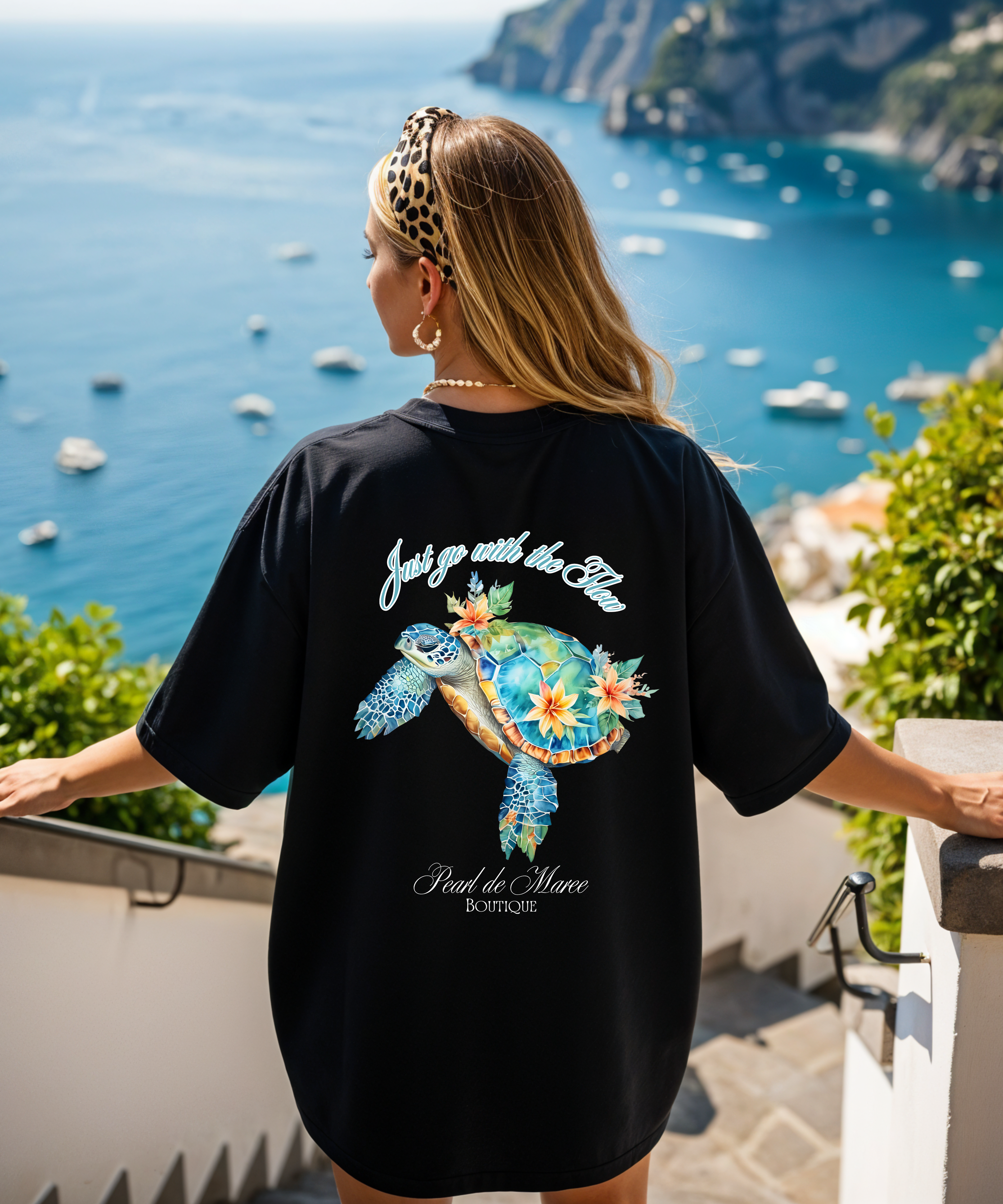 Just Go with the flow turtle T-Shirt, Summer Shirt, Gift For Women, Beach Shirt, Summer Women Shirt