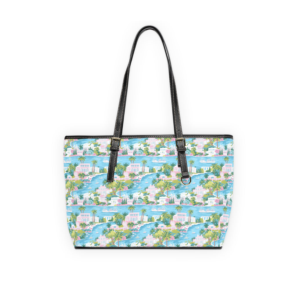 Greek Island -PU Leather Shoulder Bag for Daily Use, Fashion Tote, Stylish Handbag, Travel Accessory, Gift for Her