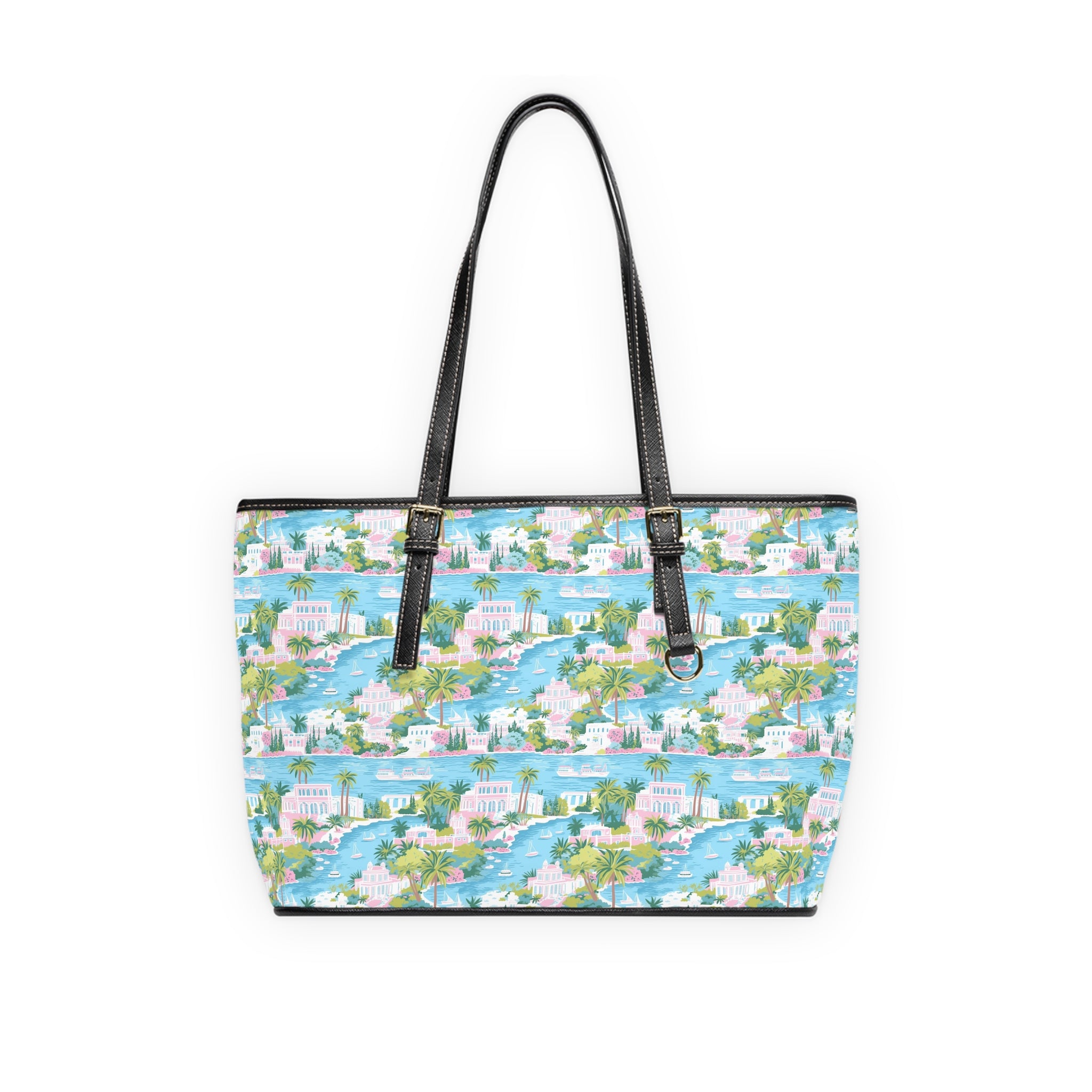 Greek Island -PU Leather Shoulder Bag for Daily Use, Fashion Tote, Stylish Handbag, Travel Accessory, Gift for Her