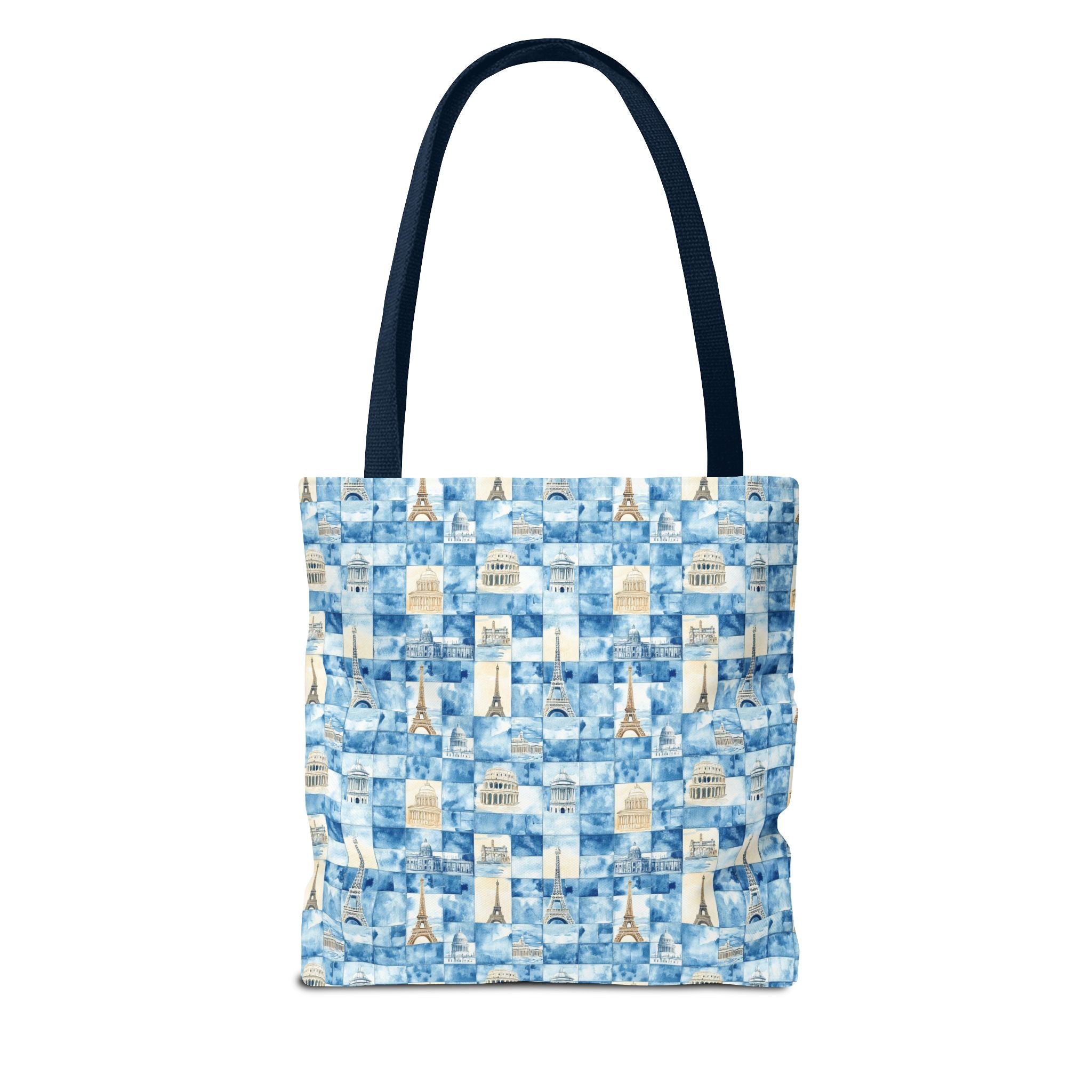 Europe- Chic Tote Bag with Blue Pattern, Stylish Shopping Tote, Beach Bag, Eco-Friendly Tote, Perfect Gift for Her