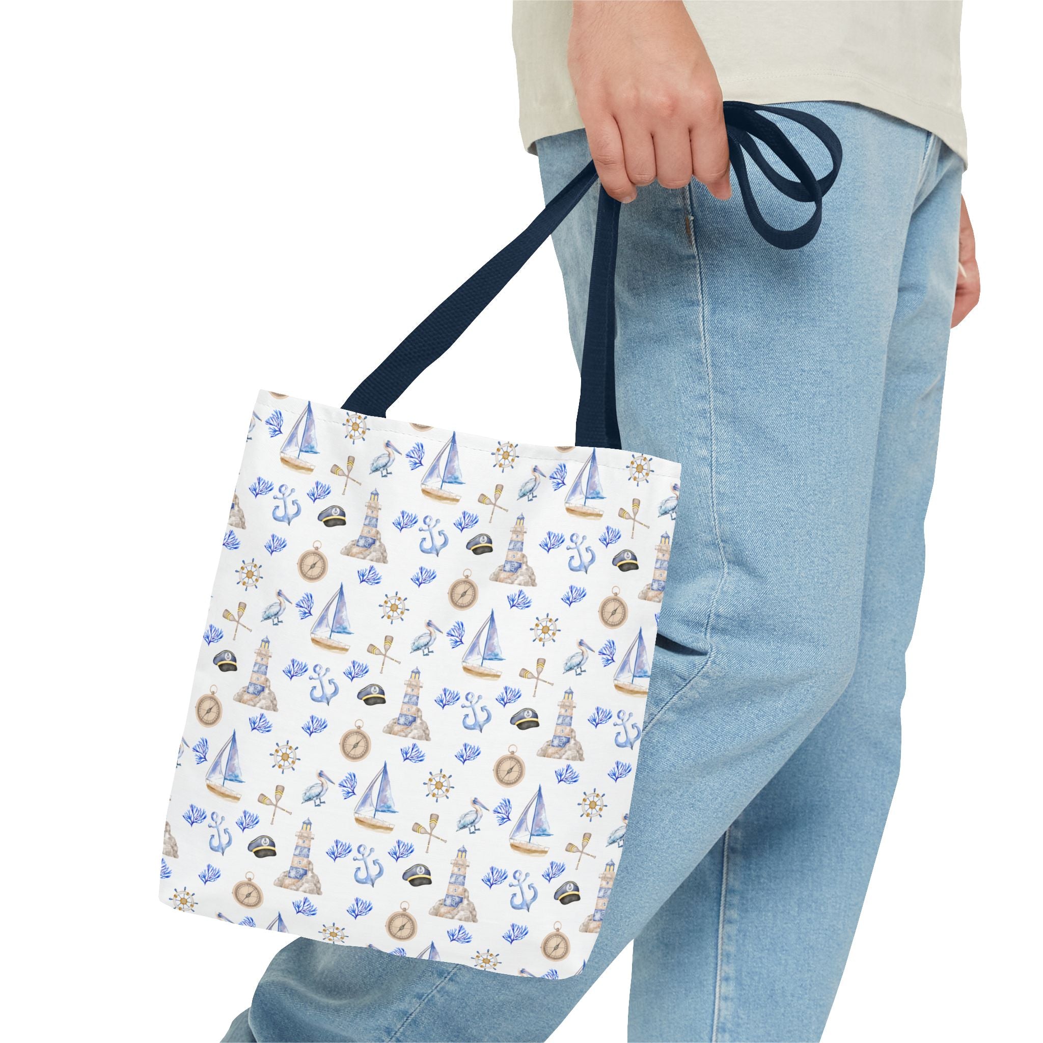 Sail Away - Nautical Themed Tote Bag, Beach Bag, Sailor Tote, Summer Essentials, Gift for Sea Lovers, Travel Bag