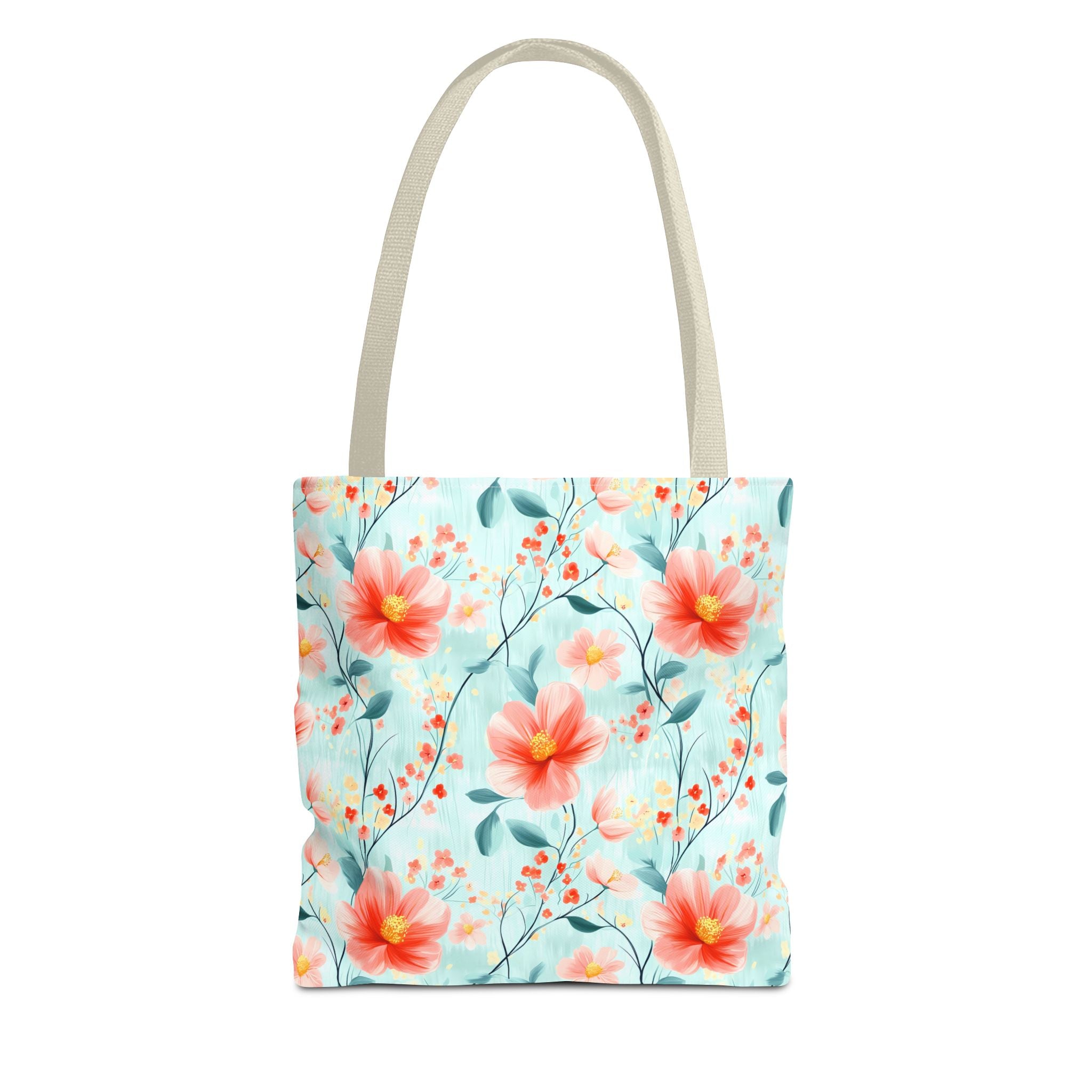 Teal Daisy - Floral Tote Bag, Boho Chic Carryall, Beach Bag, Gifts for Her, Spring Fashion Accessory, Eco-Friendly Shopping Bag