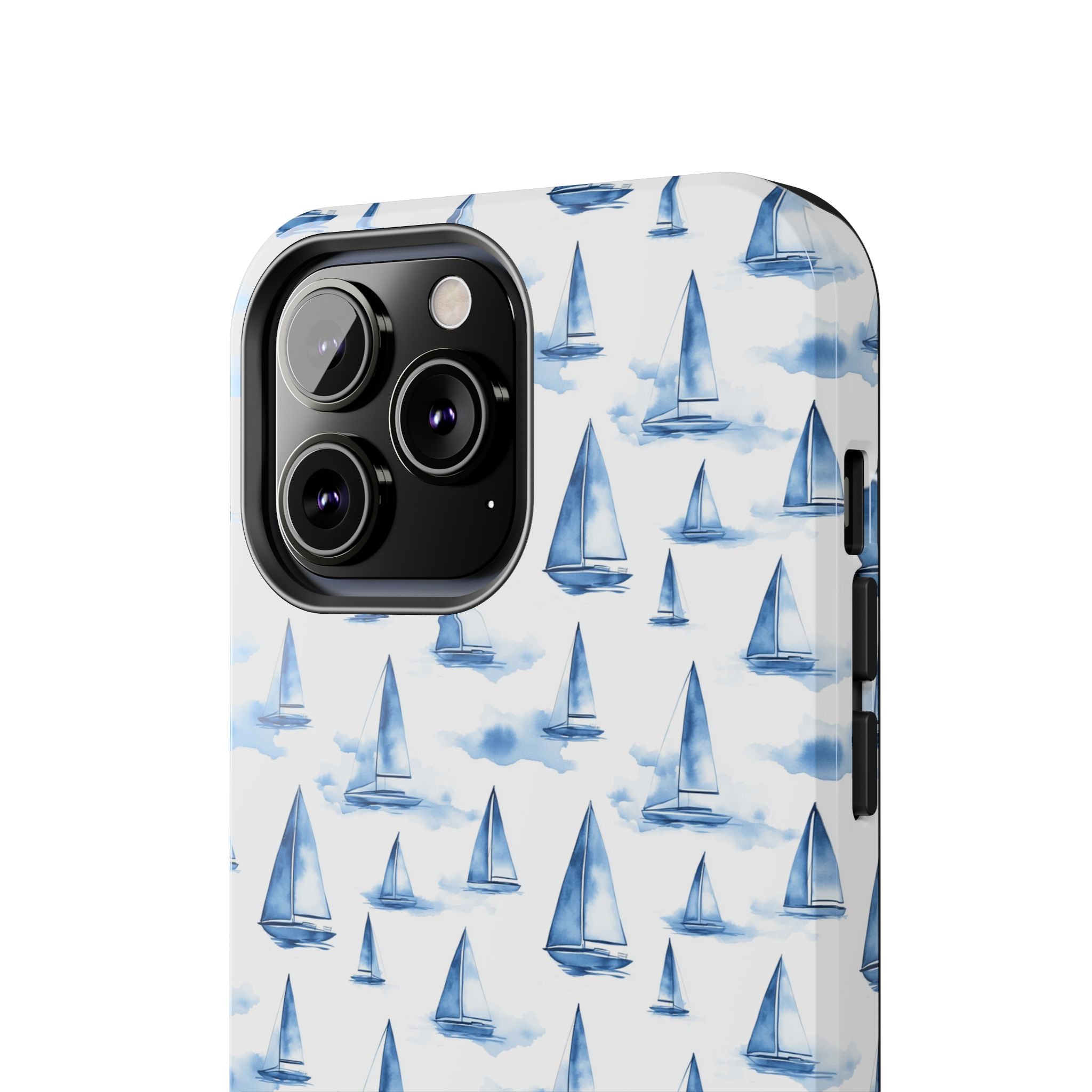 Blue Sailboat Phone Case - Nautical Tough Cover, Summer Gift, Ocean Lover Accessory, Unique Phone Protection, Beach Vibes