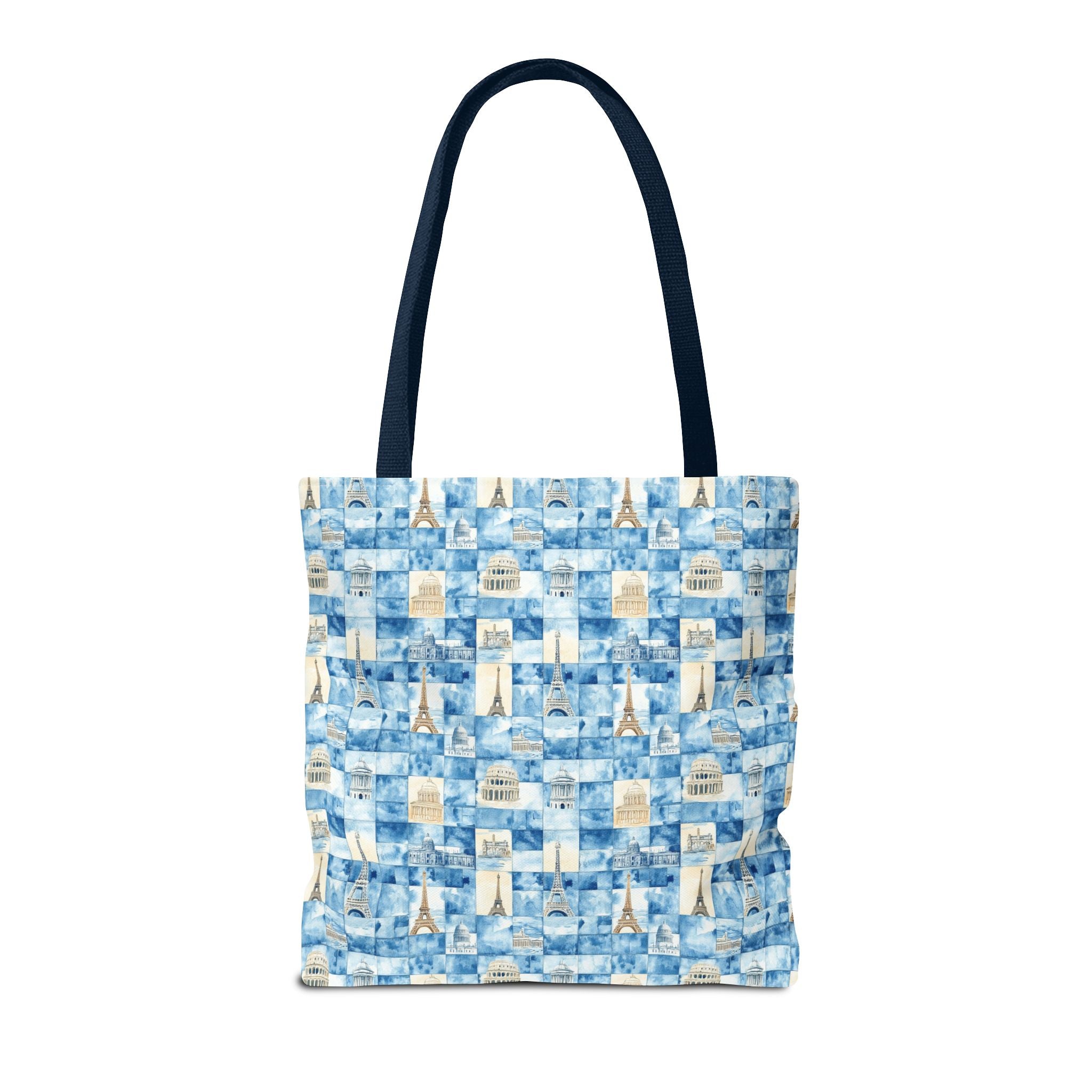 Europe- Chic Tote Bag with Blue Pattern, Stylish Shopping Tote, Beach Bag, Eco-Friendly Tote, Perfect Gift for Her